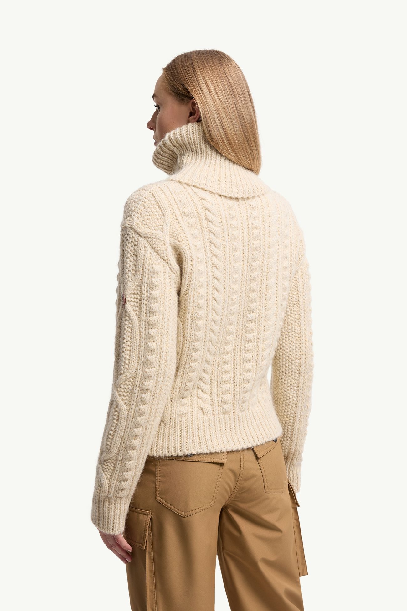 Rollkragenpullover aus einer Wolle-Mohair-Mischung Damen Weiß-Elfenbein Moncler 4