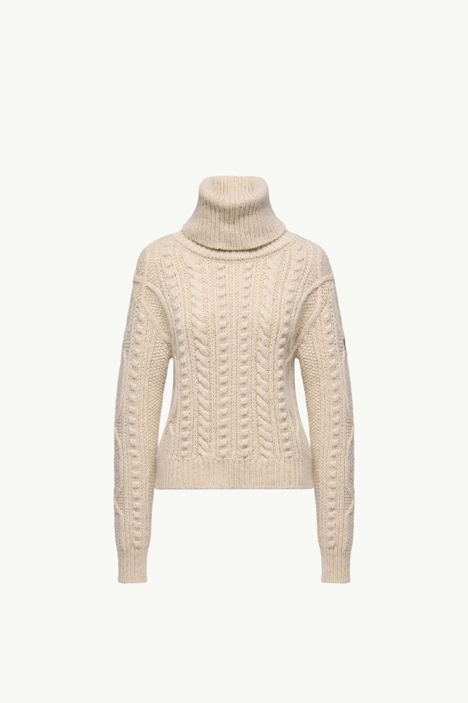 White Ivory Wool & Mohair Blend Turtleneck Sweater - Sweaters