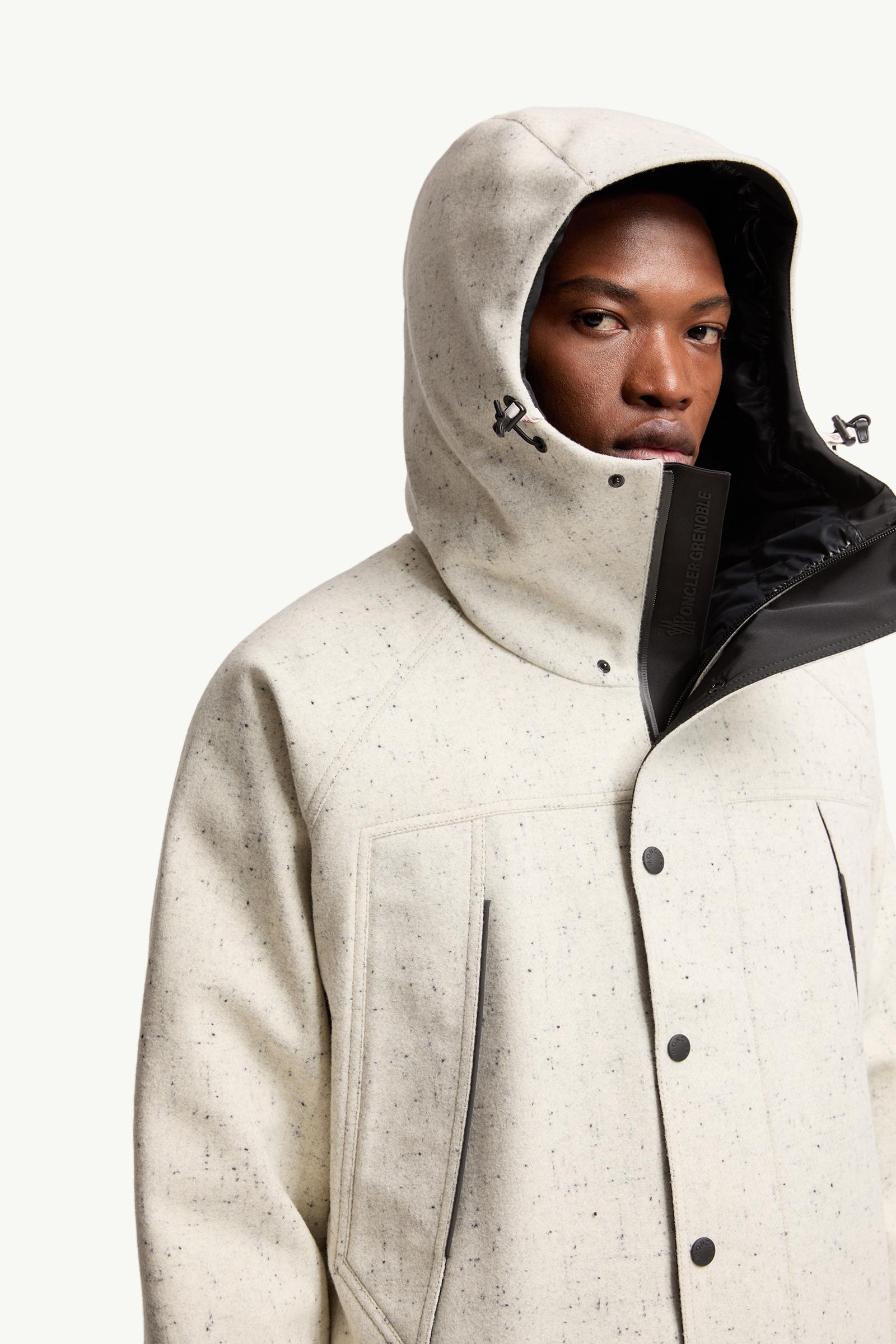 White Marnaz Technical Wool Hooded Down Ski Jacket - for Moncler