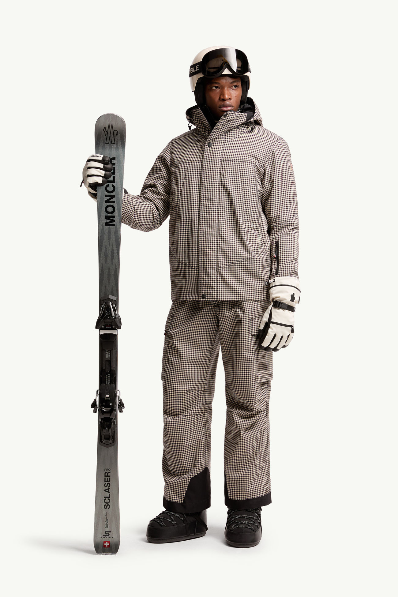 Giacca da Sci Imbottita Ettal in Lana con Cappuccio Uomo Grigio Moncler 0