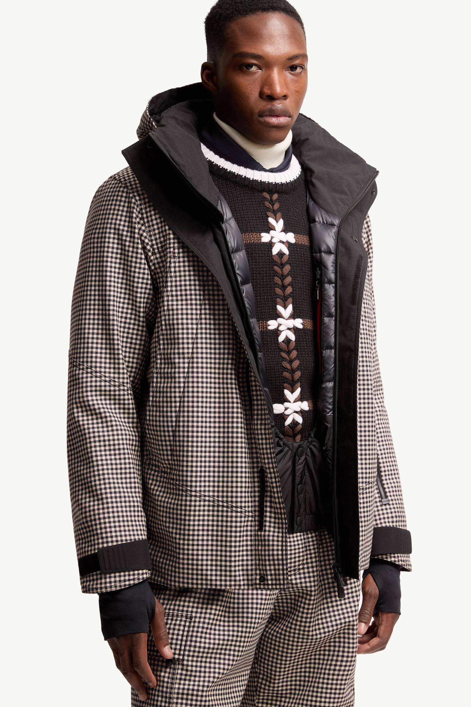 Grey Ettal Wool Hooded Insulated Ski Jacket - Ski Jackets for Men
