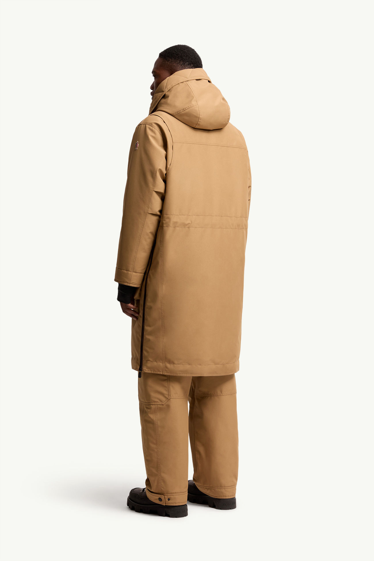 Foux GORE-TEX® Laminate Hooded Long Insulated Ski Jacket Men Camel Beige Moncler 4