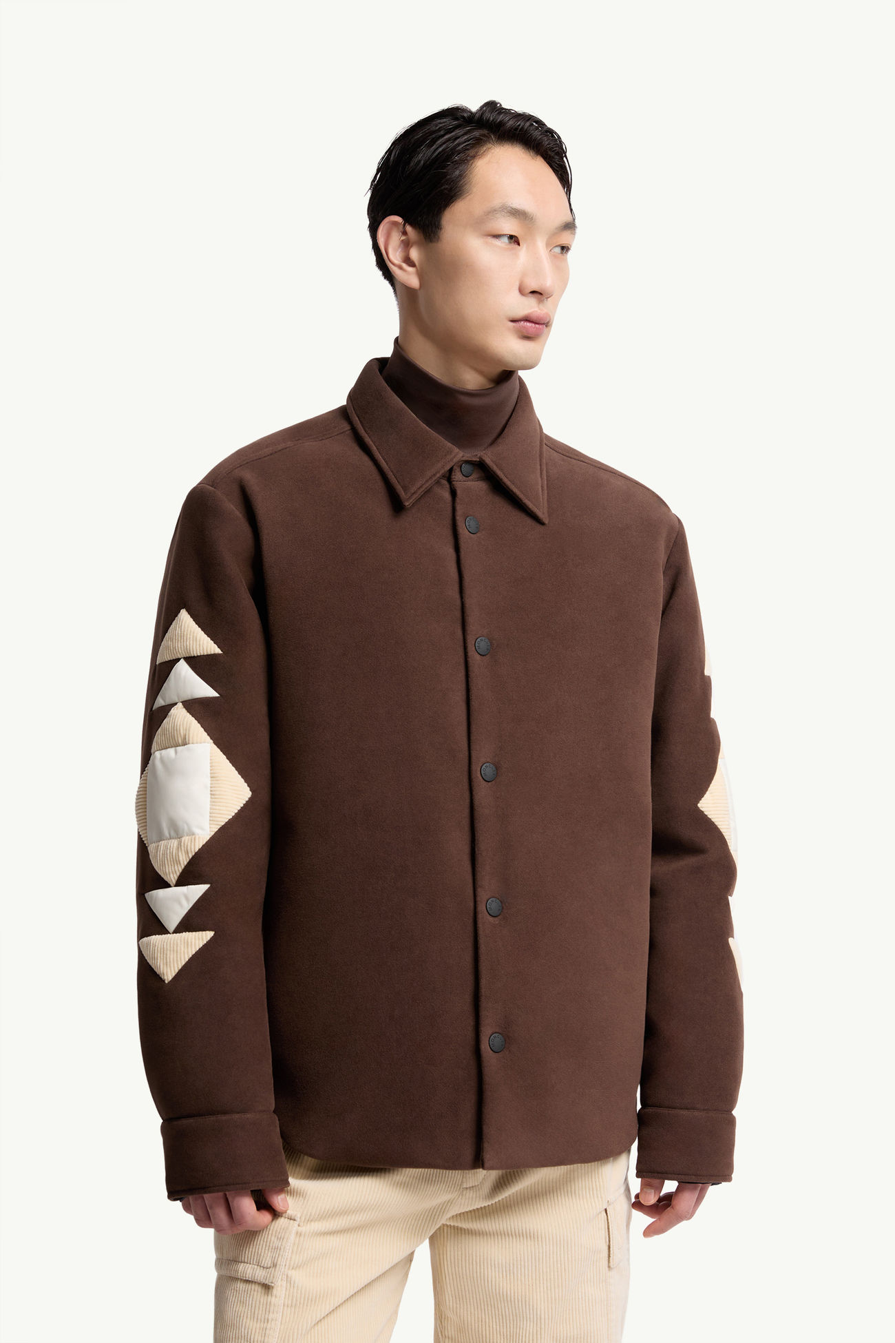 Valley男士灯芯绒羽绒衬衫式夹克外套 男士 棕色 Moncler 3