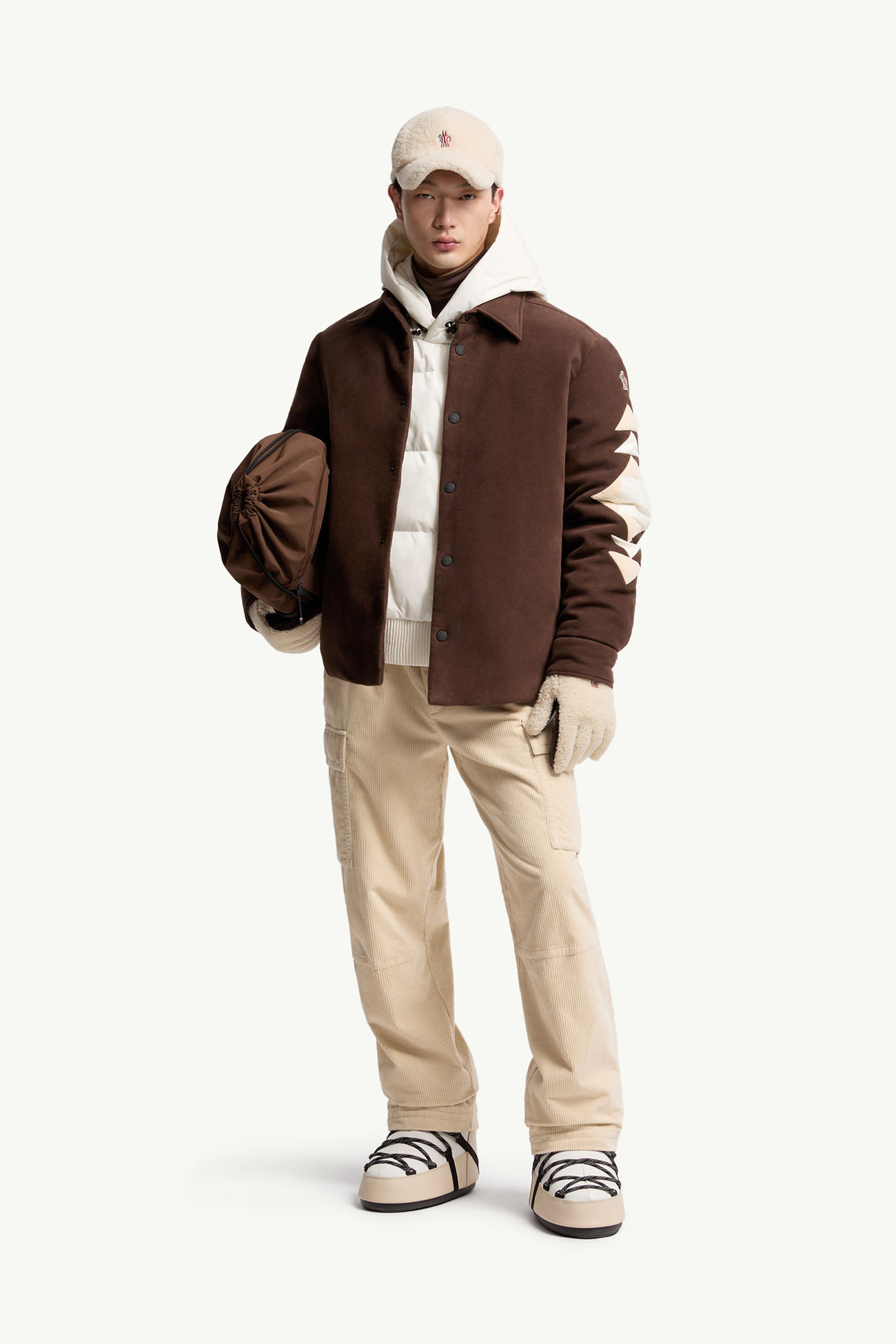 Pantalones deportivos de pana Hombre Blanco Marfil Moncler 0