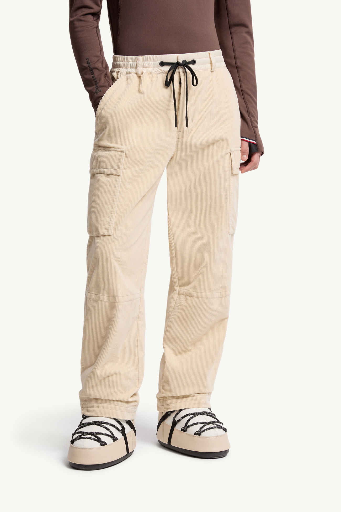 Pantalon de survêtement côtelé Hommes Blanc Ivoire Moncler 3