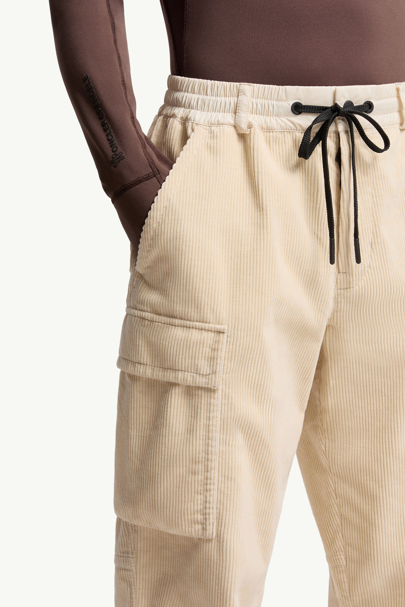 Corduroy Jogging trousers Men White Ivory Moncler 6