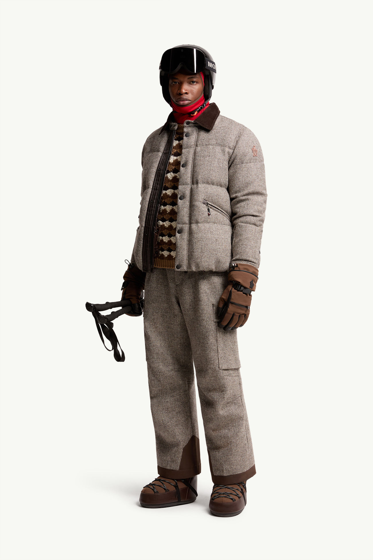 Wool Ski Bib Men Grey Moncler 0