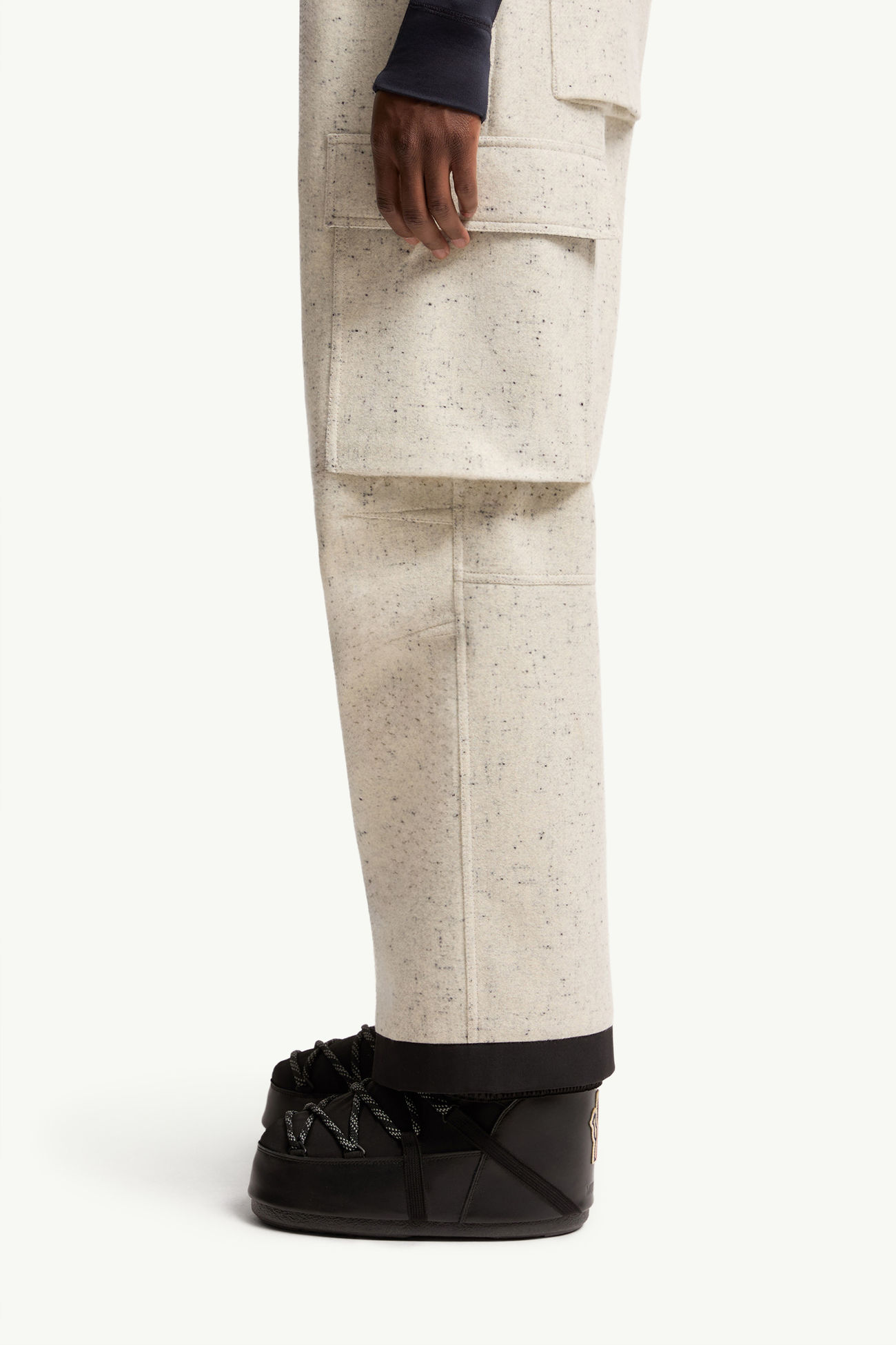 Technical Wool Padded Ski Bib Men White Moncler 1