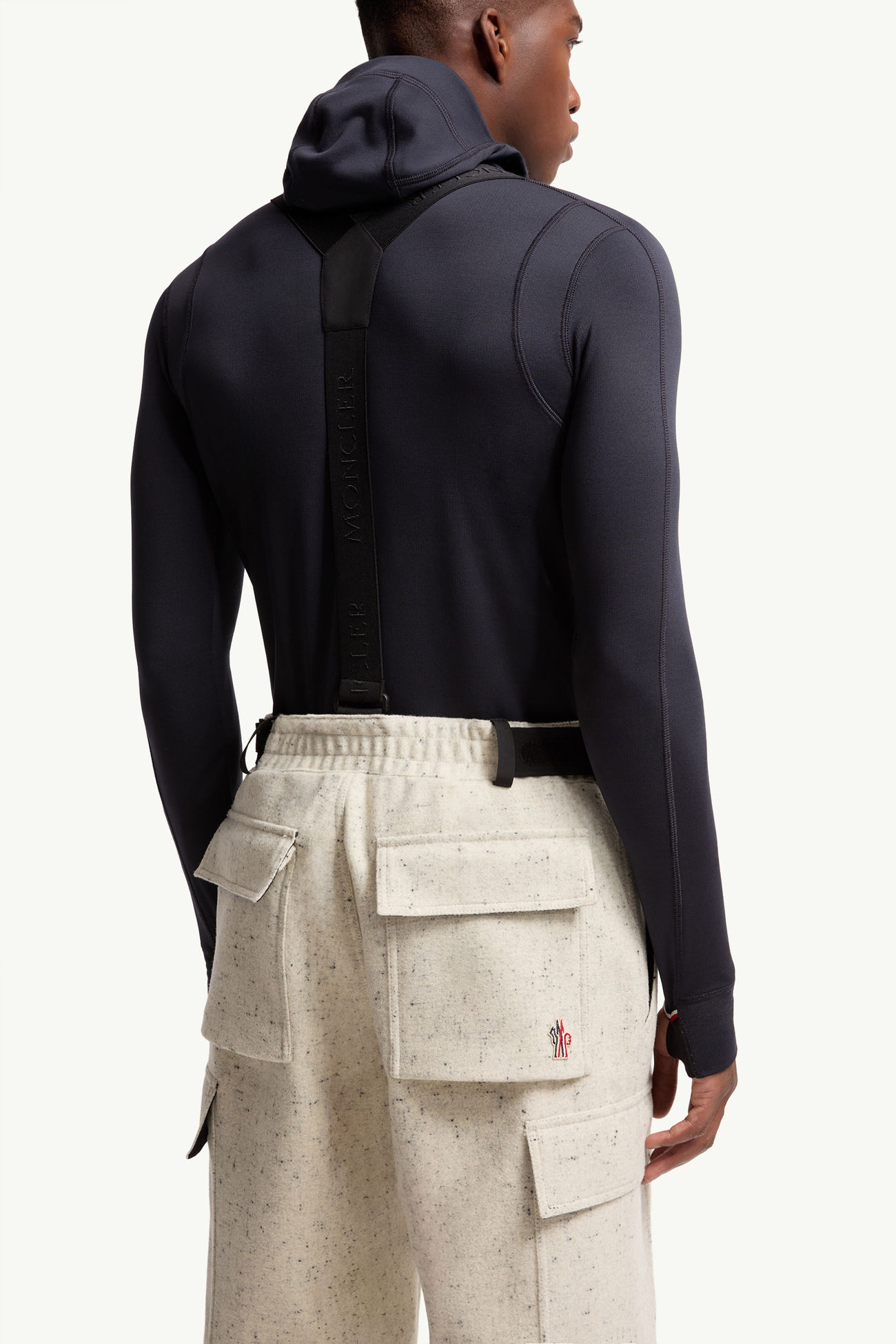 Technical Wool Padded Ski Bib Men White Moncler 5