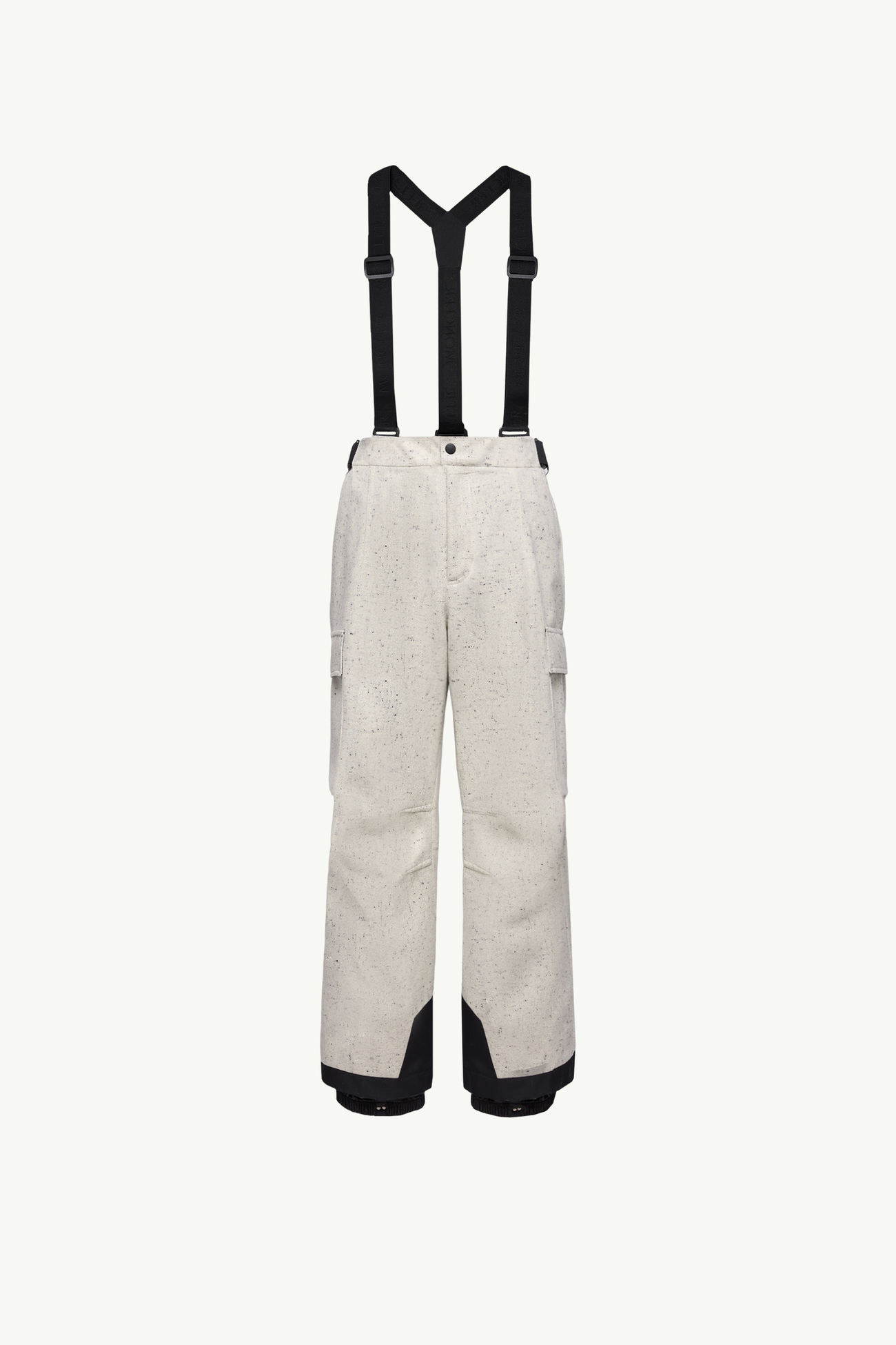 Technical Wool Padded Ski Bib Men White Moncler 2