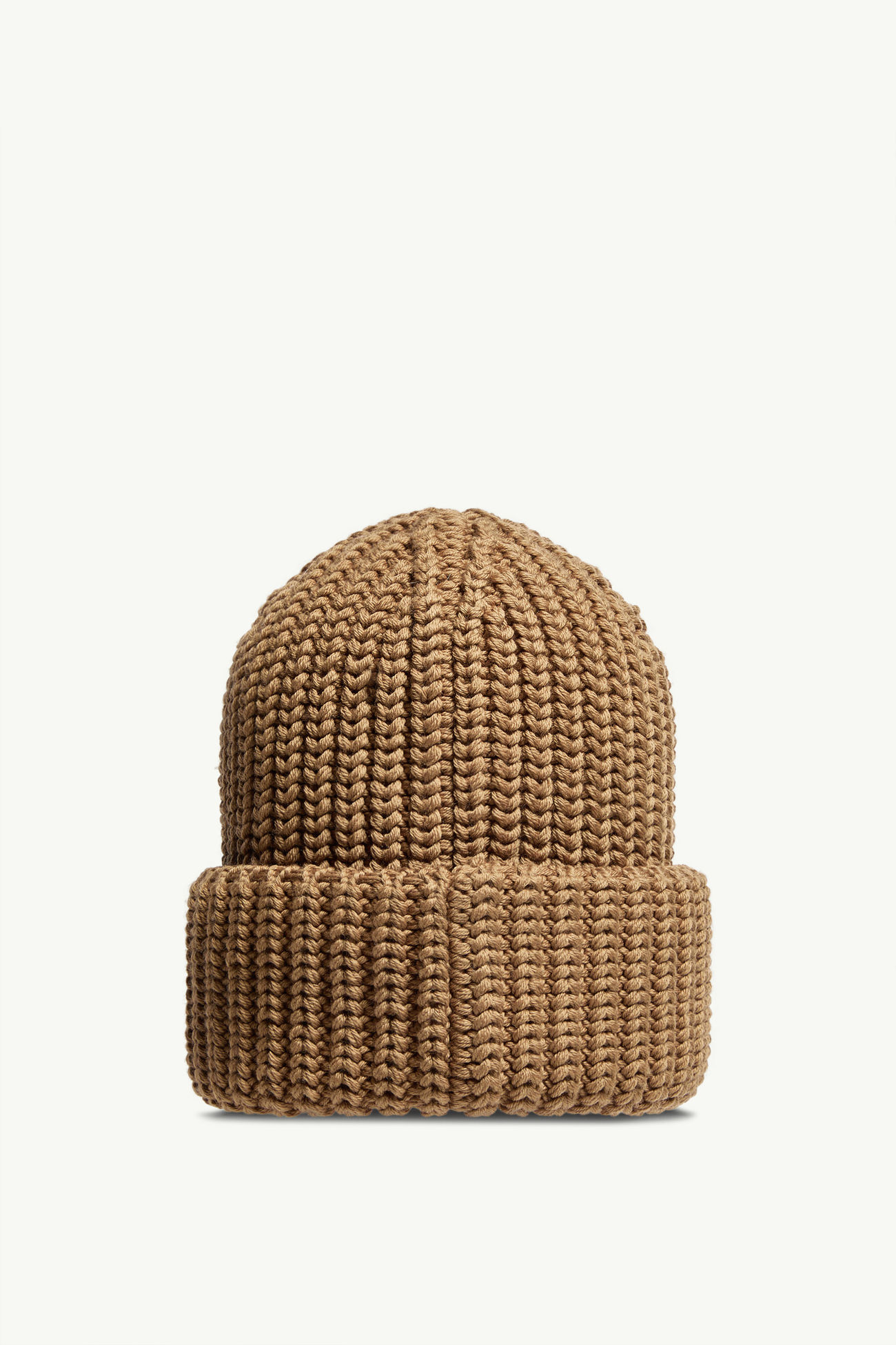 Logo Wool Beanie Men Beige Moncler 3