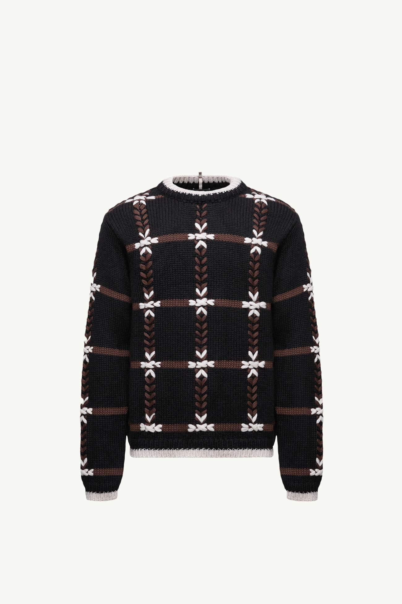 Pull en laine mélangée brodé Hommes Noir Moncler 2