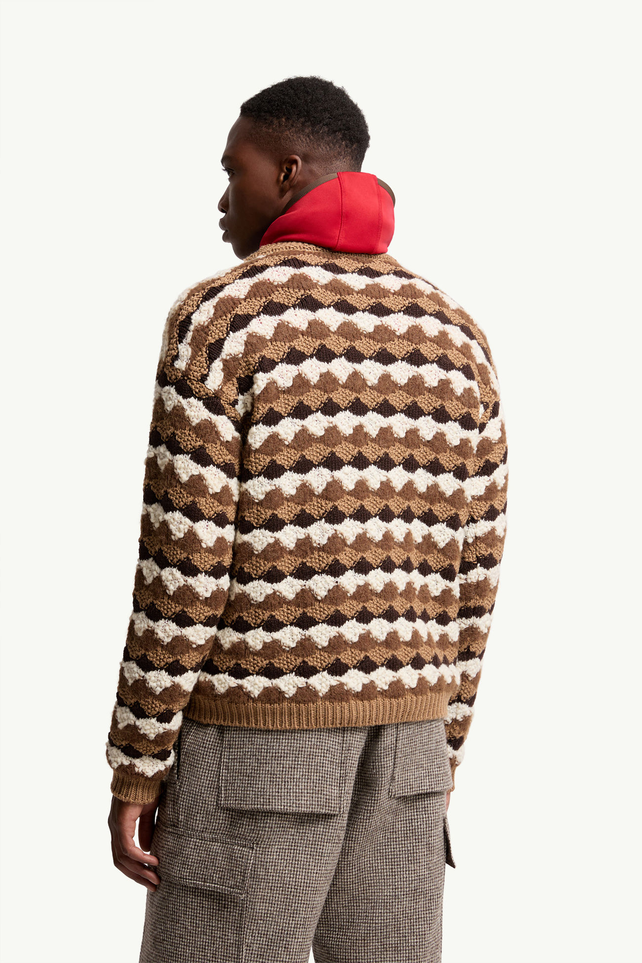 Pullover aus Woll-Alpaka-Mischung mit geometrischem Muster Herren Beige & Braun Moncler 4