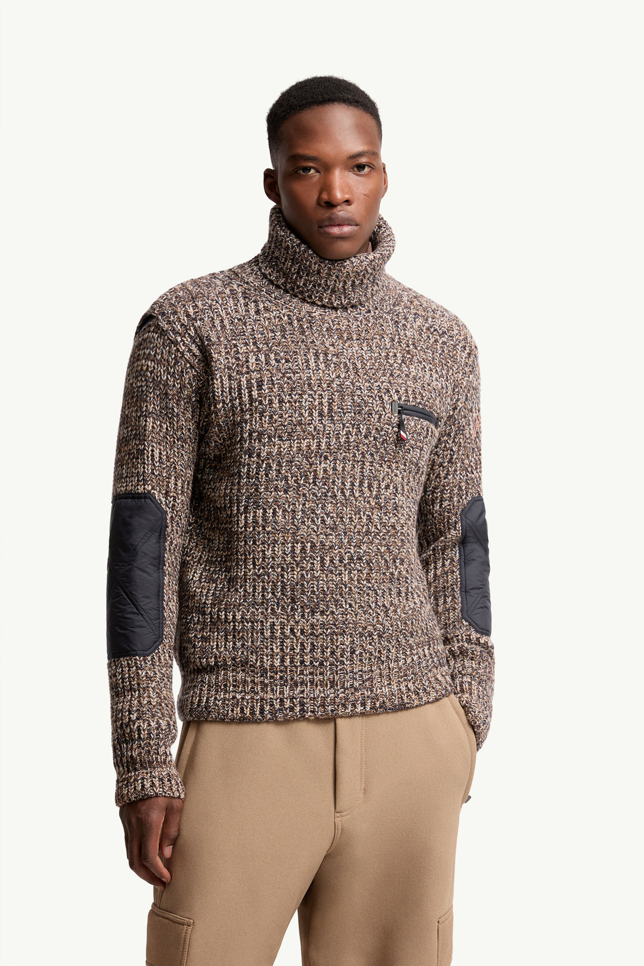 Maglione dolcevita in lana Uomo Blu & Marrone Moncler 3