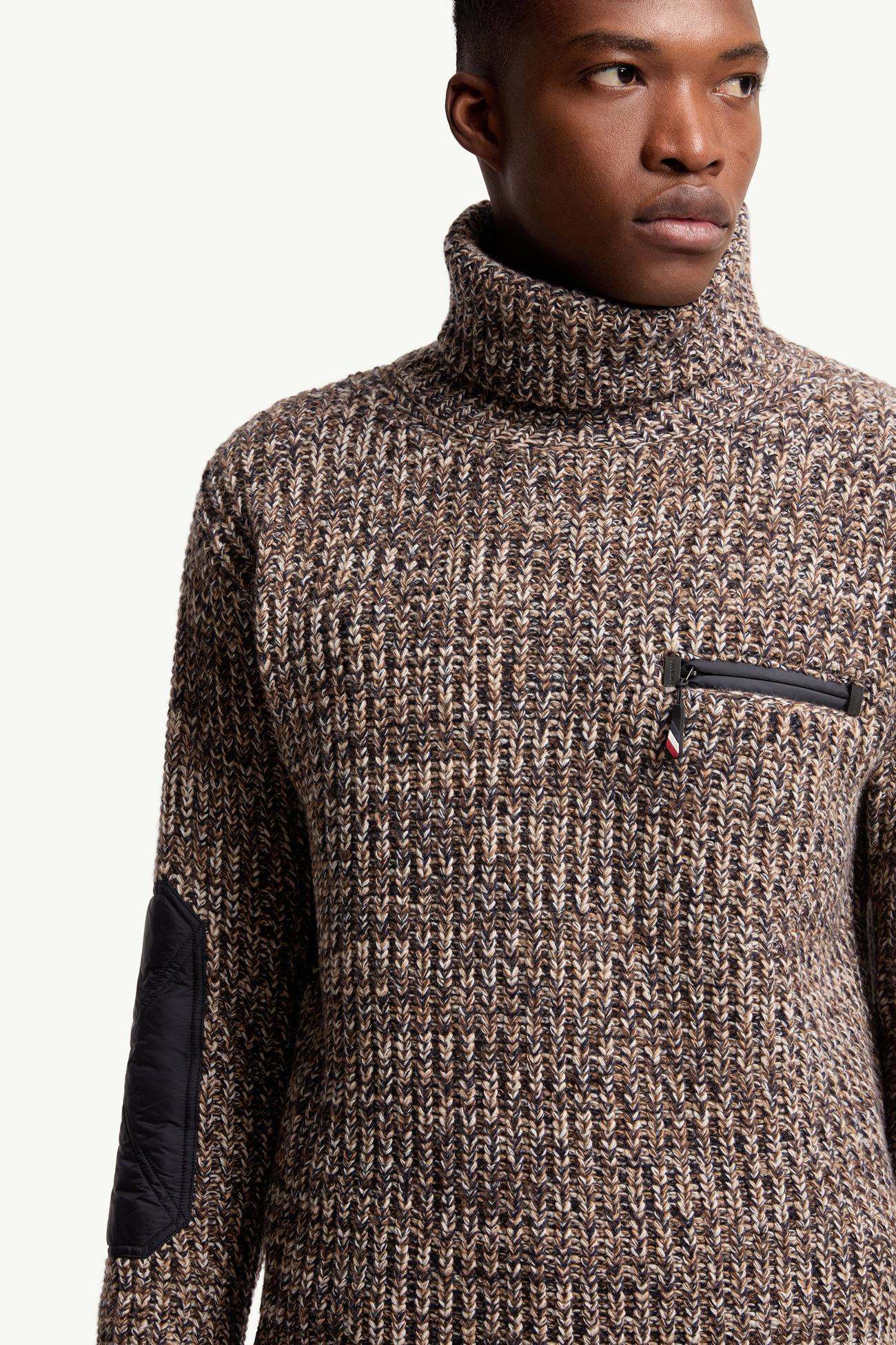 Maglione dolcevita in lana Uomo Blu & Marrone Moncler 5