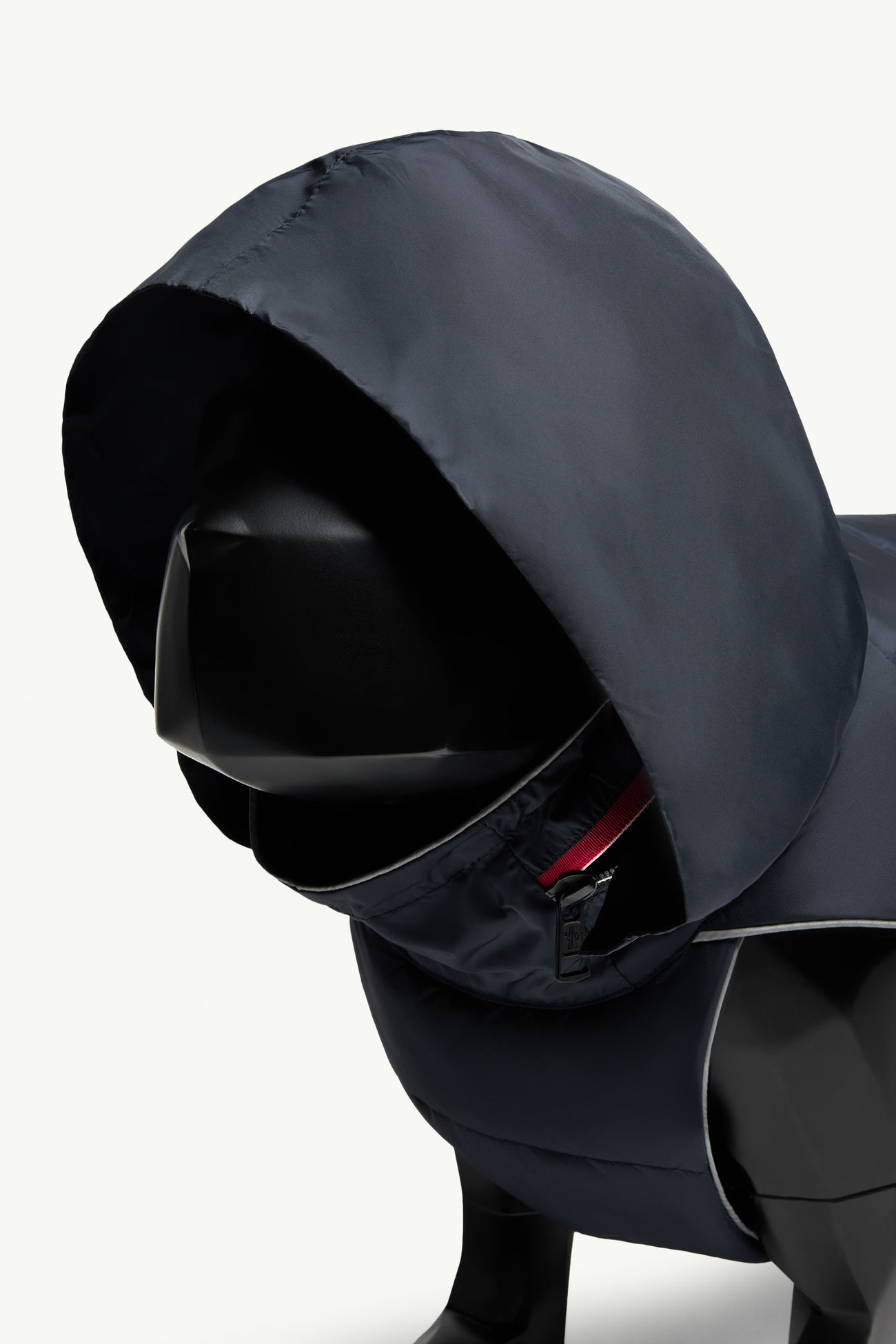 Wattierte Hundeweste mit dreifarbigem Besatz Genderneutral Navyblau Moncler 1