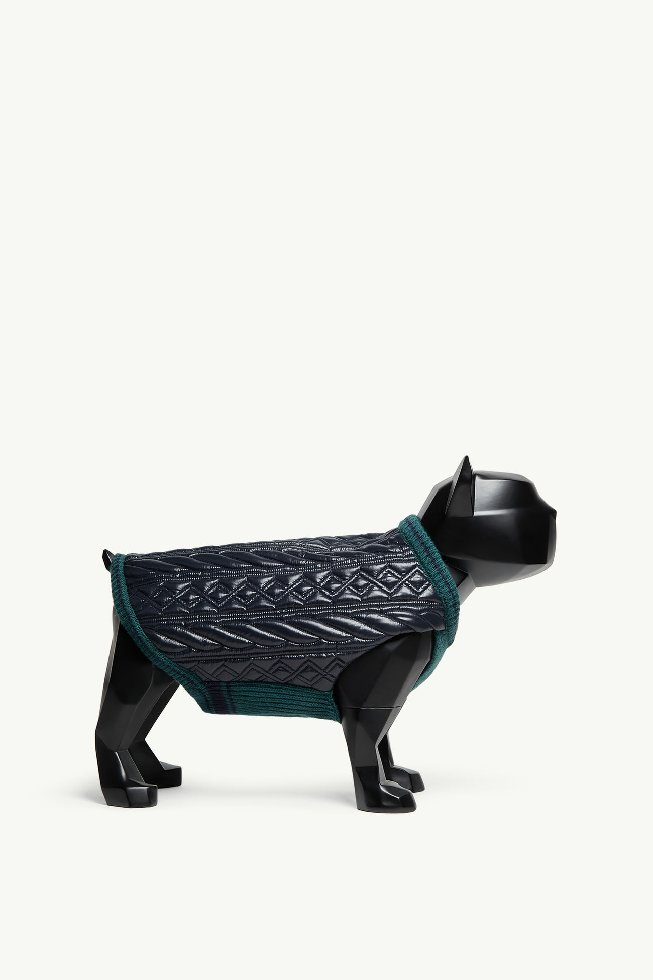 Wool-Trimmed Dog Vest Gender Neutral Blue & Green Moncler 2