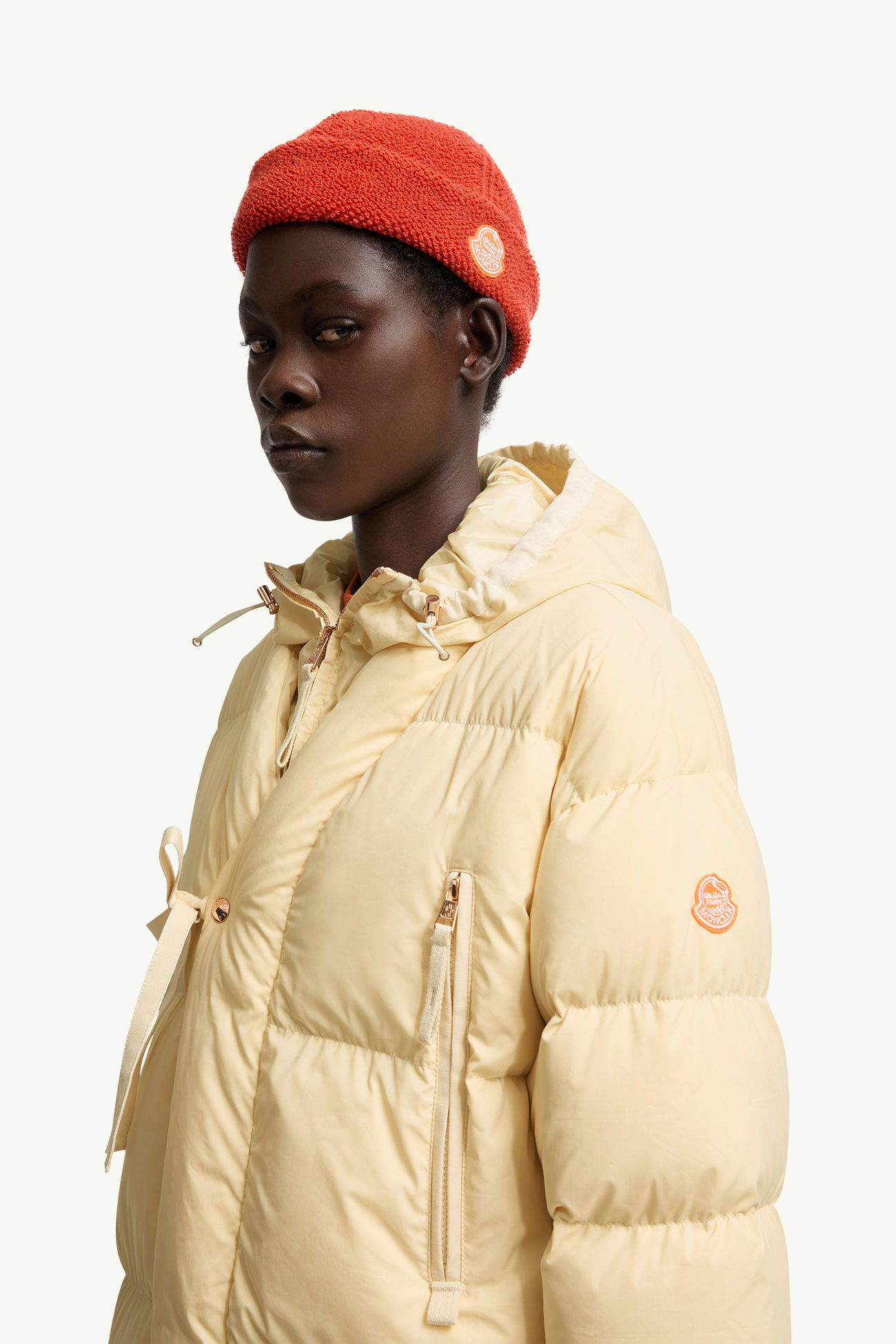 Plumífero corto Moncler x Gilga Farm by Donald Glover Tangelo De Género Neutro Amarillo Ocre Moncler 4