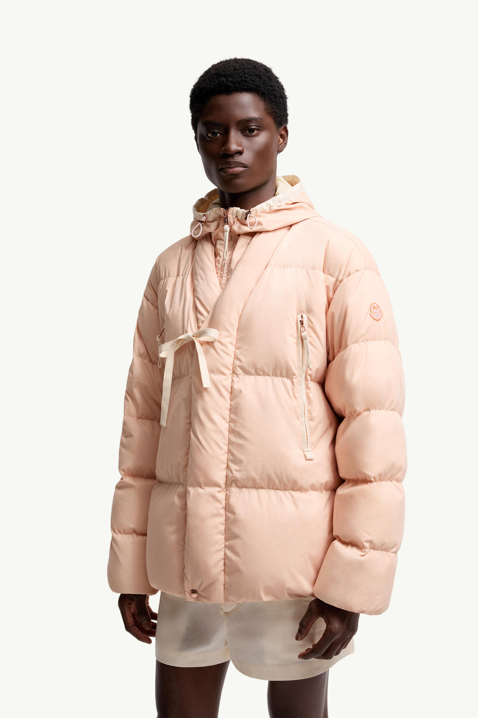 Moncler x Gilga Farm by Donald Glover Tangelo Short Down Jacket Men Peach Pink Moncler 3