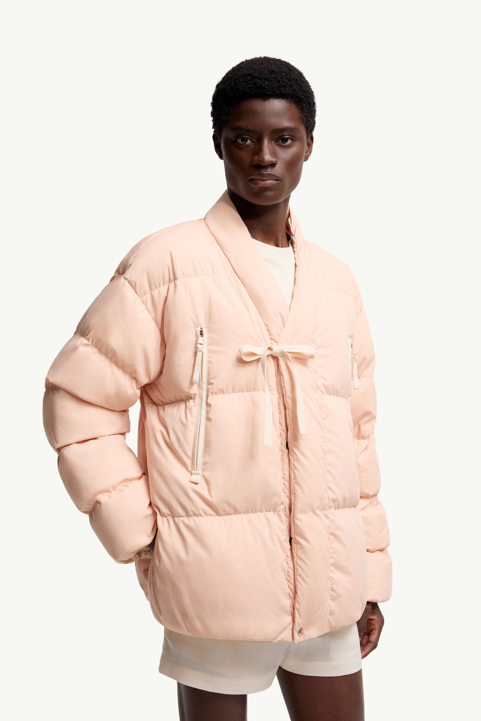 Moncler x Gilga Farm by Donald Glover Tangelo Short Down Jacket Men Peach Pink Moncler 5