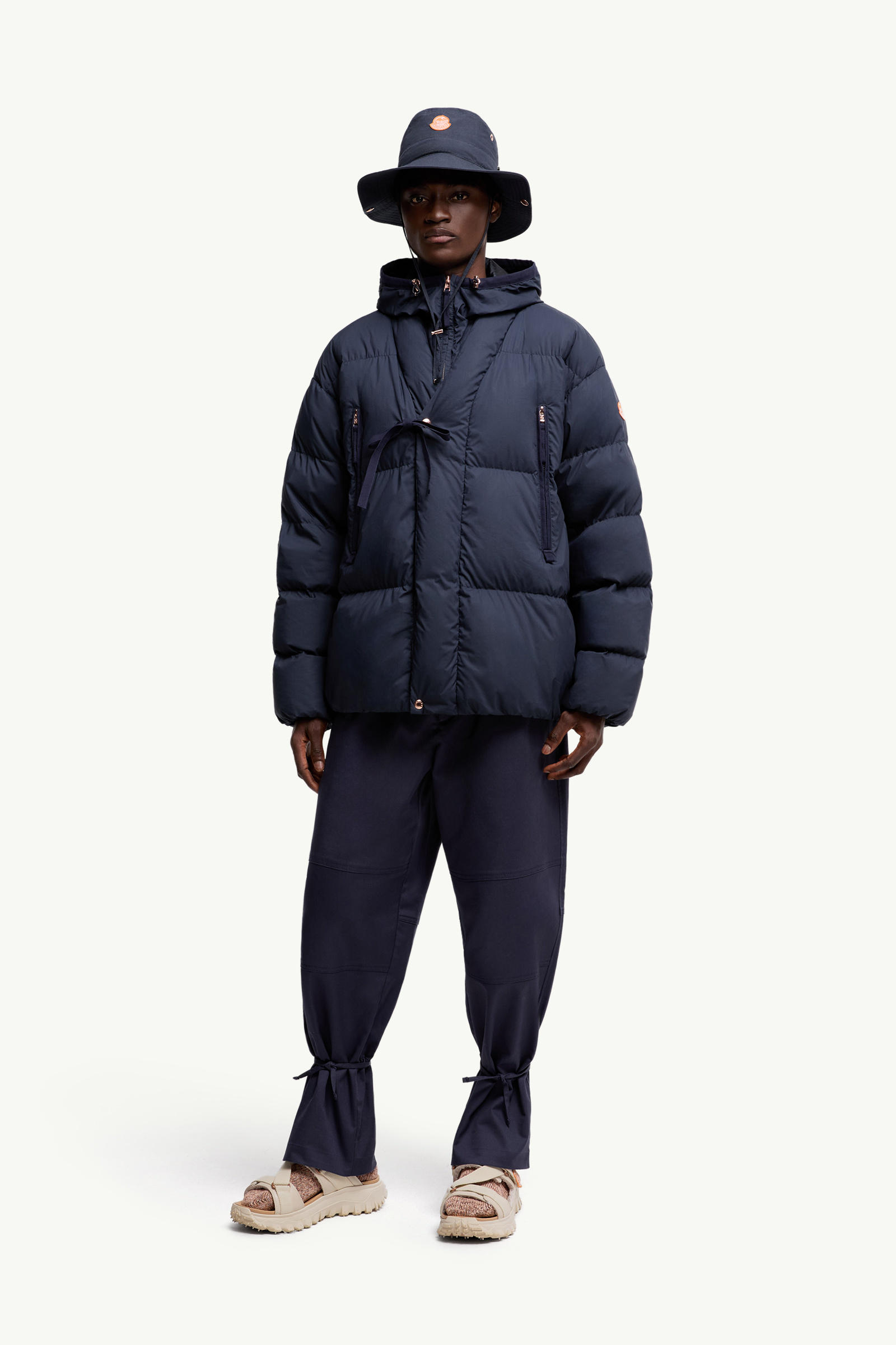 Moncler x Gilga Farm by Donald Glover Tangelo Short Down Jacket Men Navy Blue Moncler 0