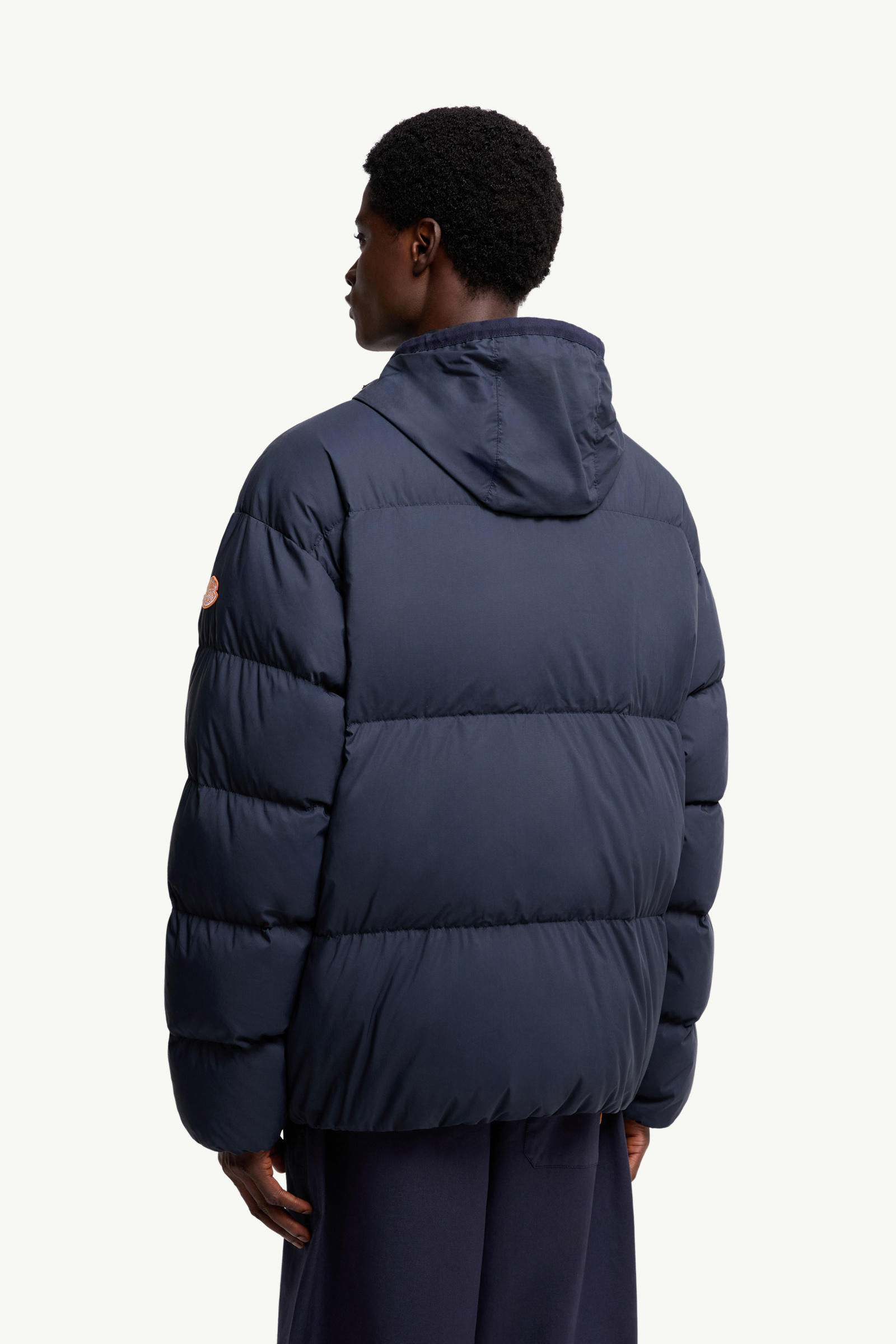 Moncler x Gilga Farm by Donald Glover Tangelo Short Down Jacket Men Navy Blue Moncler 4