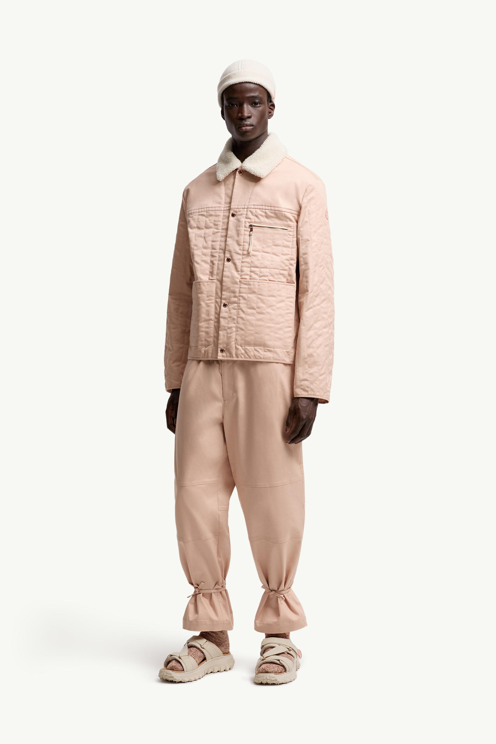 Moncler x Gilga Farm by Donald Glover Kishus Padded Shirt Jacket Men Peach Pink Moncler 0