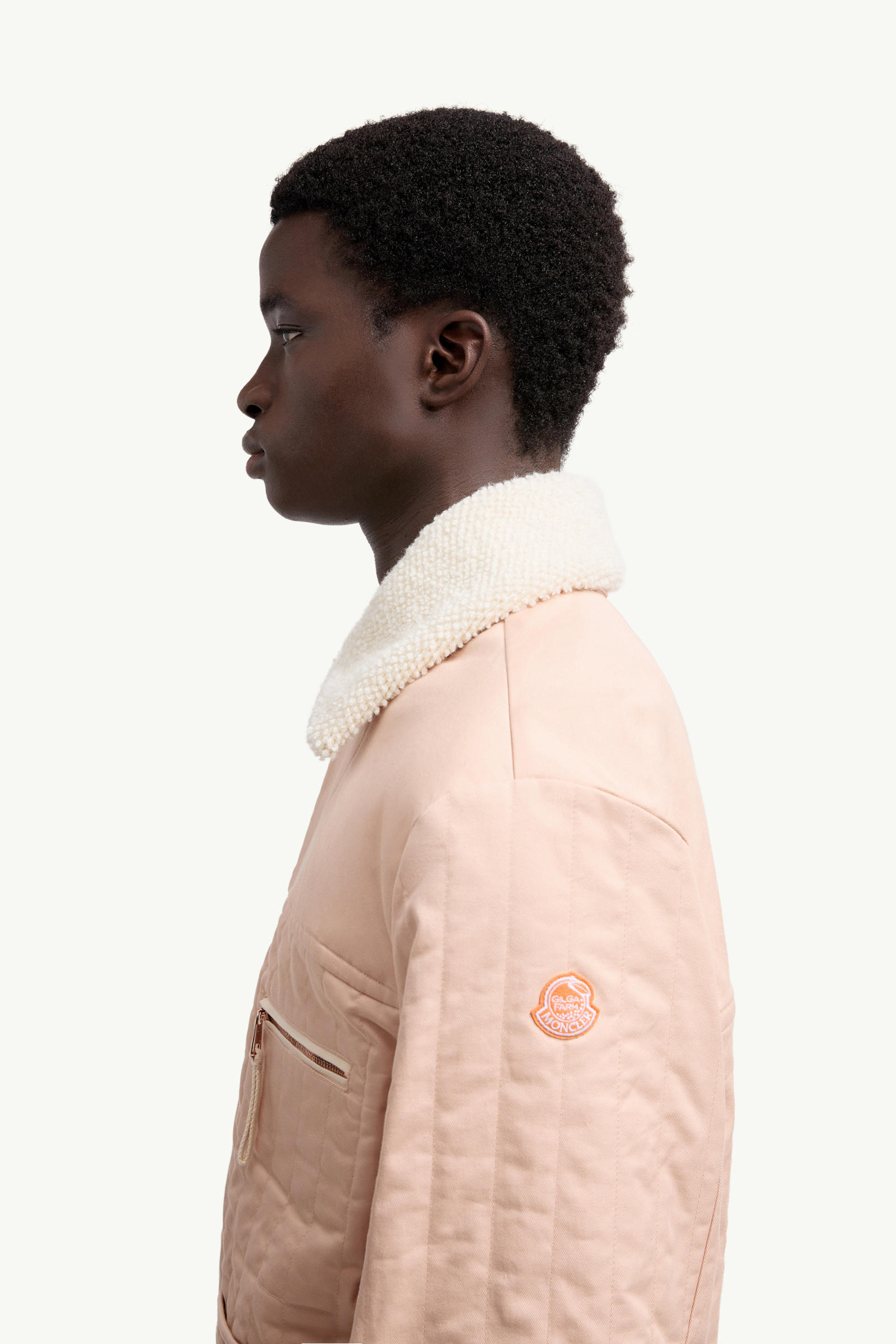 Moncler x Gilga Farm by Donald Glover Kishus Padded Shirt Jacket Men Peach Pink Moncler 1