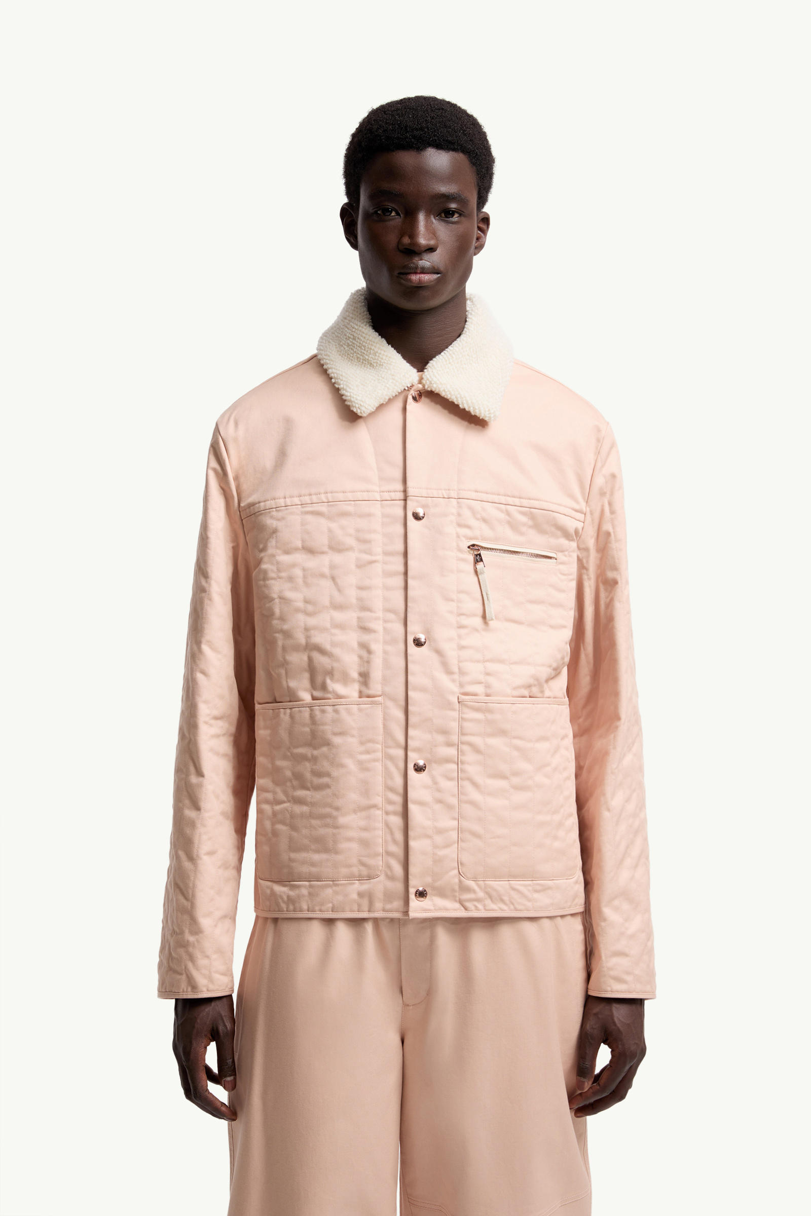Moncler x Gilga Farm by Donald Glover Kishus Padded Shirt Jacket Men Peach Pink Moncler 3