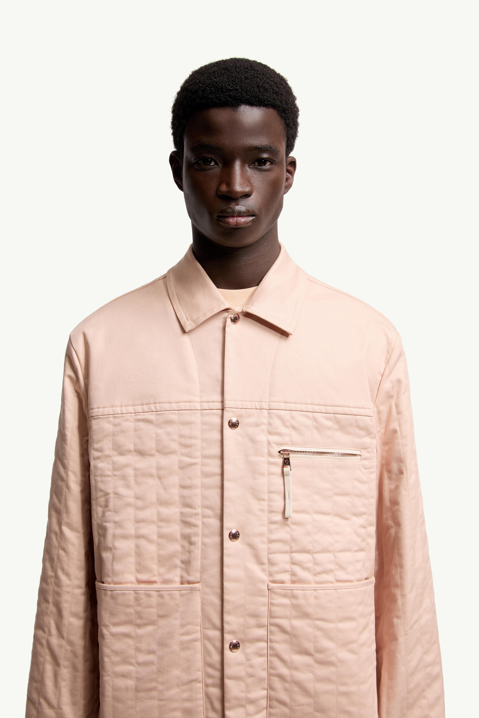Moncler x Gilga Farm by Donald Glover Kishus Padded Shirt Jacket Men Peach Pink Moncler 5