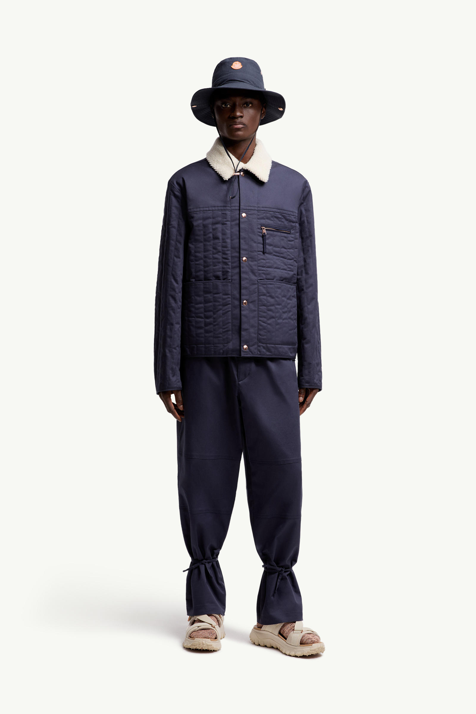 Moncler x Gilga Farm by Donald Glover Kishus Padded Shirt Jacket Men Navy Blue Moncler 0