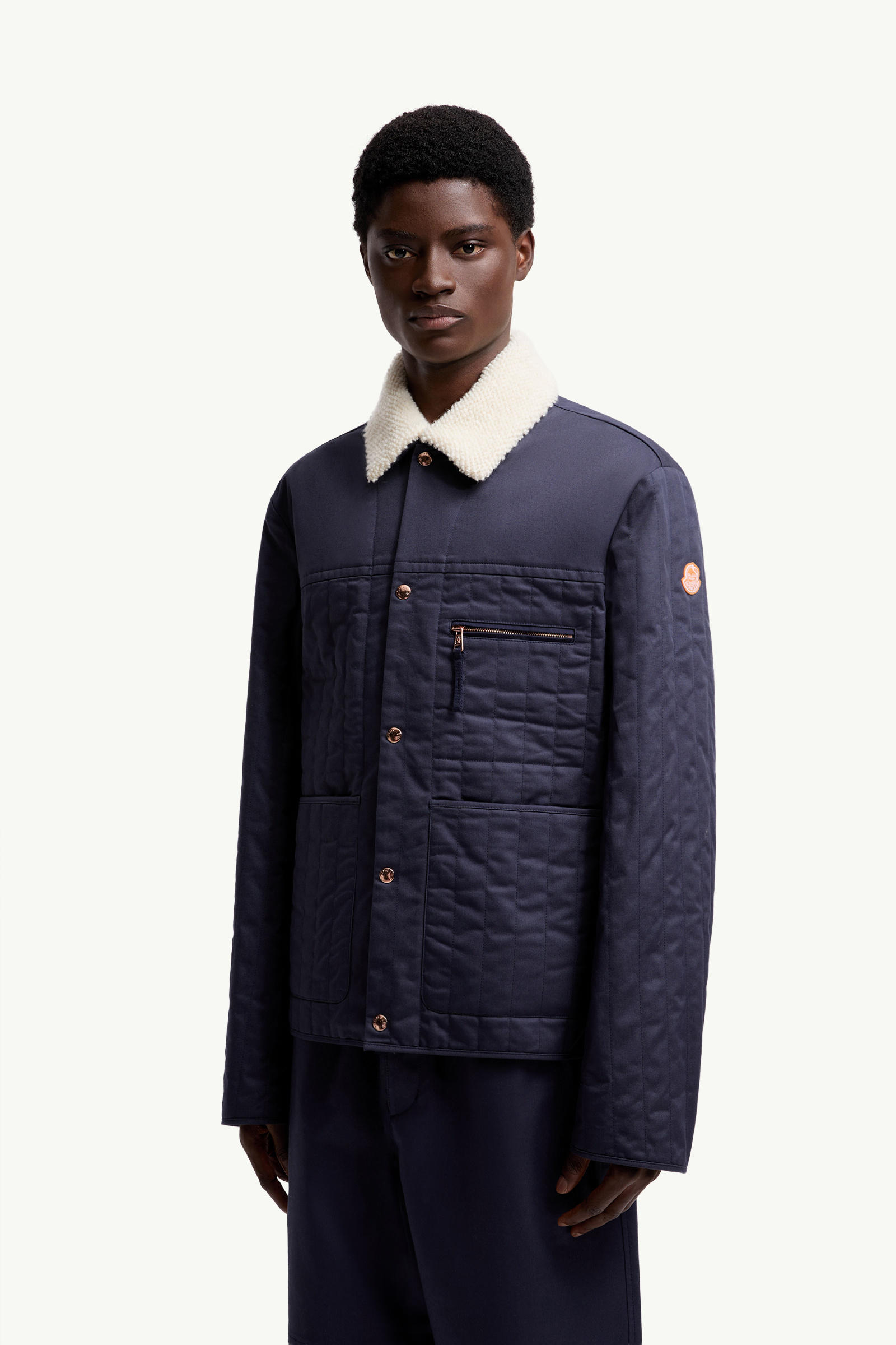 Moncler x Gilga Farm by Donald Glover Kishus Padded Shirt Jacket Men Navy Blue Moncler 3