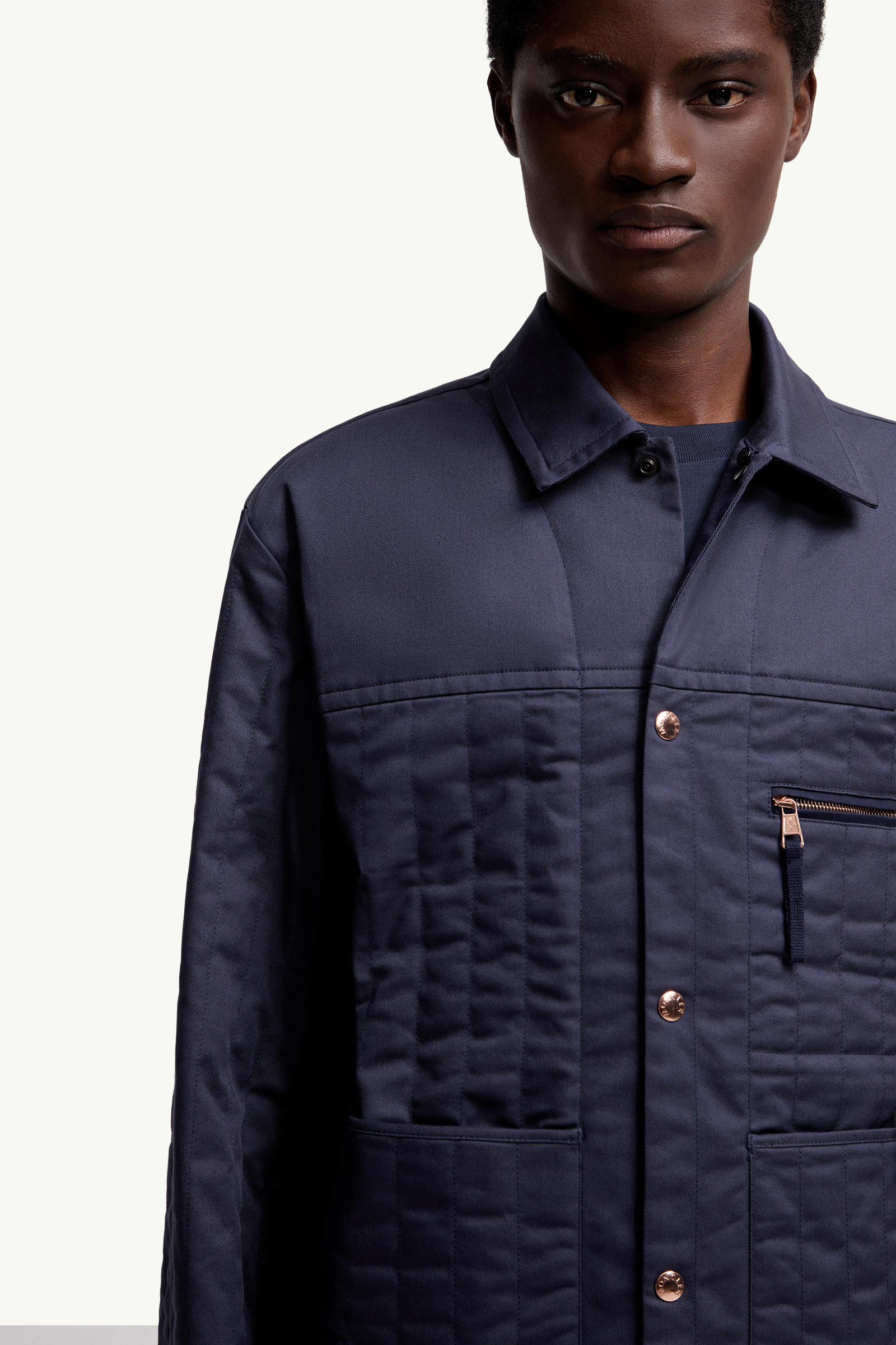 Moncler x Gilga Farm by Donald Glover Kishus Padded Shirt Jacket Men Navy Blue Moncler 5