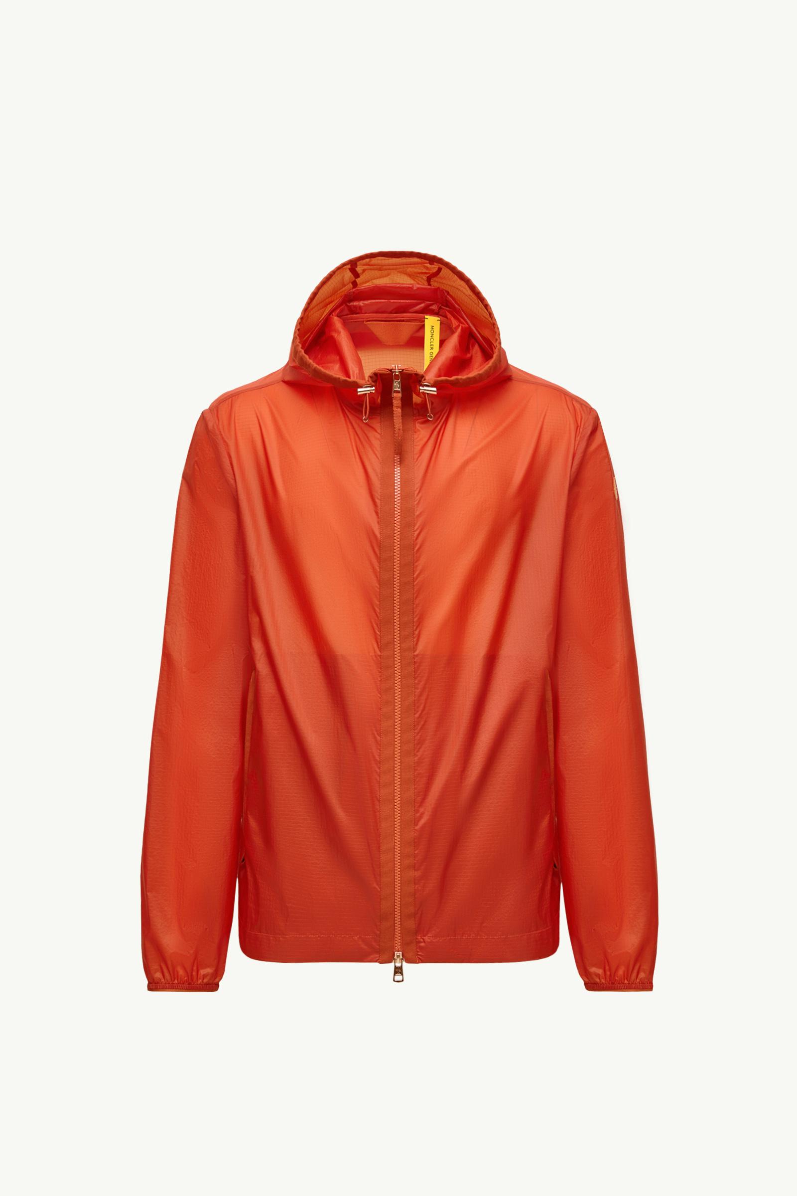 美品☆正規品MONCLER バックロゴオレンジ フード付きクロップ丈パーカー Bright Orange Moncler x Gilga Farm by Donald Glover Hamlin Hooded