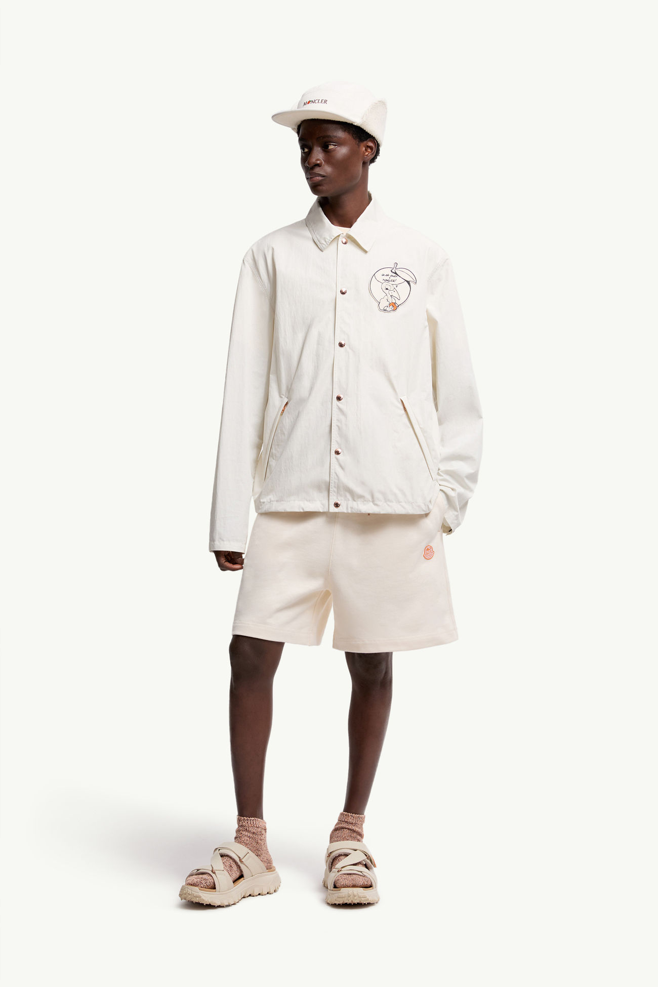 Giacca Camicia Satsuma Moncler x Gilga Farm by Donald Glover Uomo Bianco Moncler 0