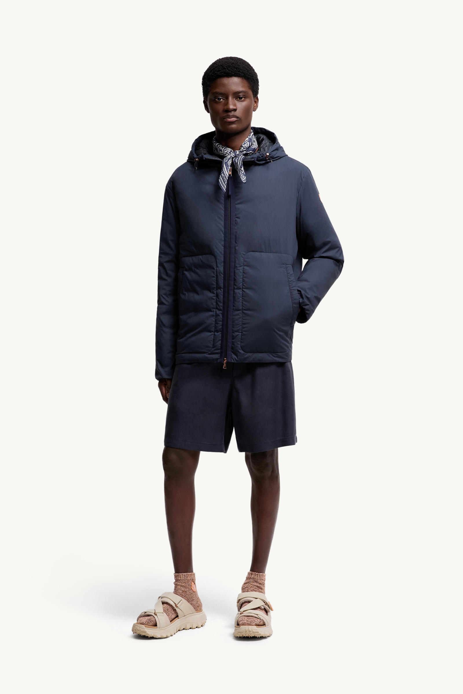 Moncler x Gilga Farm by Donald Glover Caracara Short Down Jacket Men Navy Blue Moncler 0