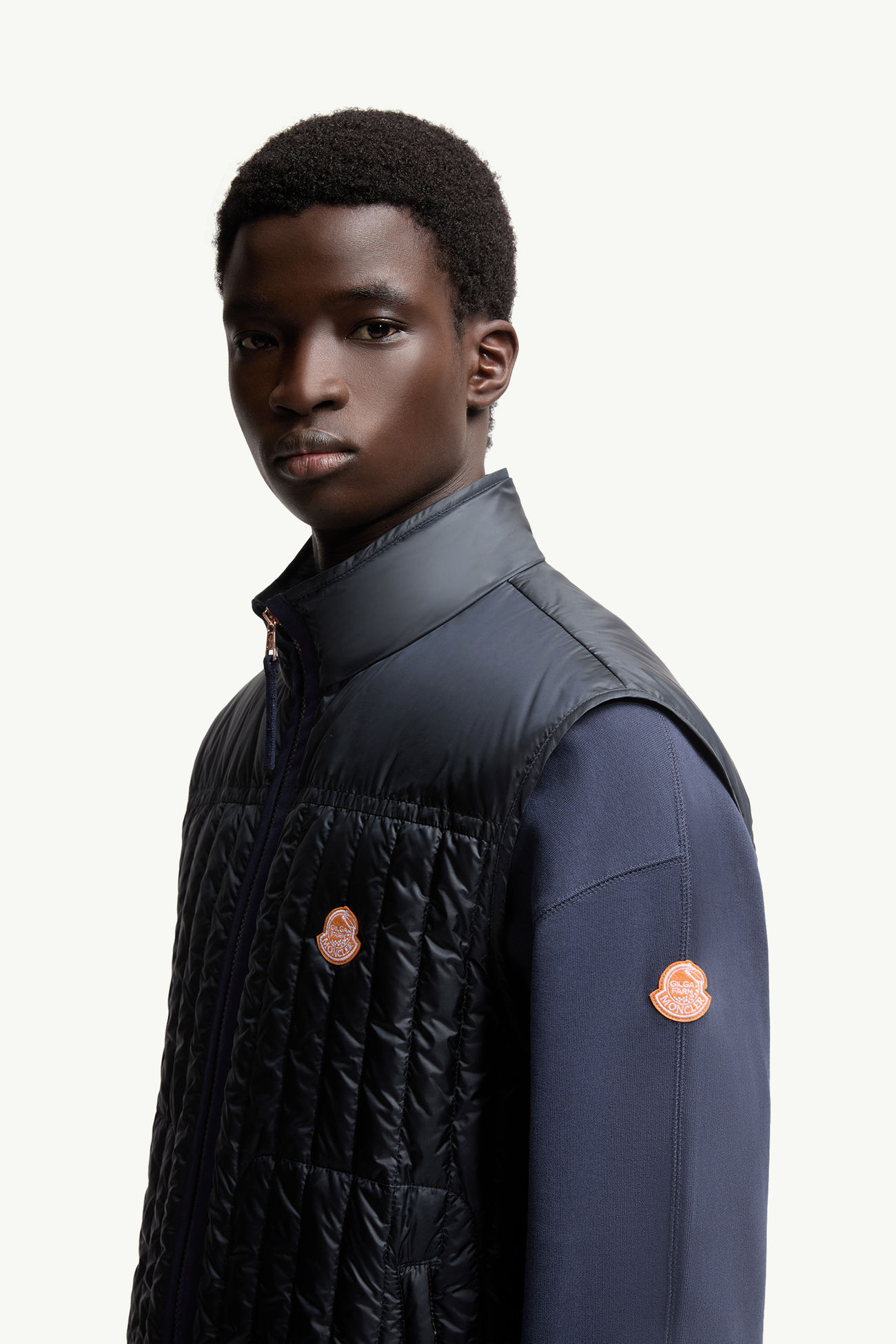 Moncler x Gilga Farm by Donald Glover Tangerine 다운 베스트 남성 네이비 블루 Moncler 1