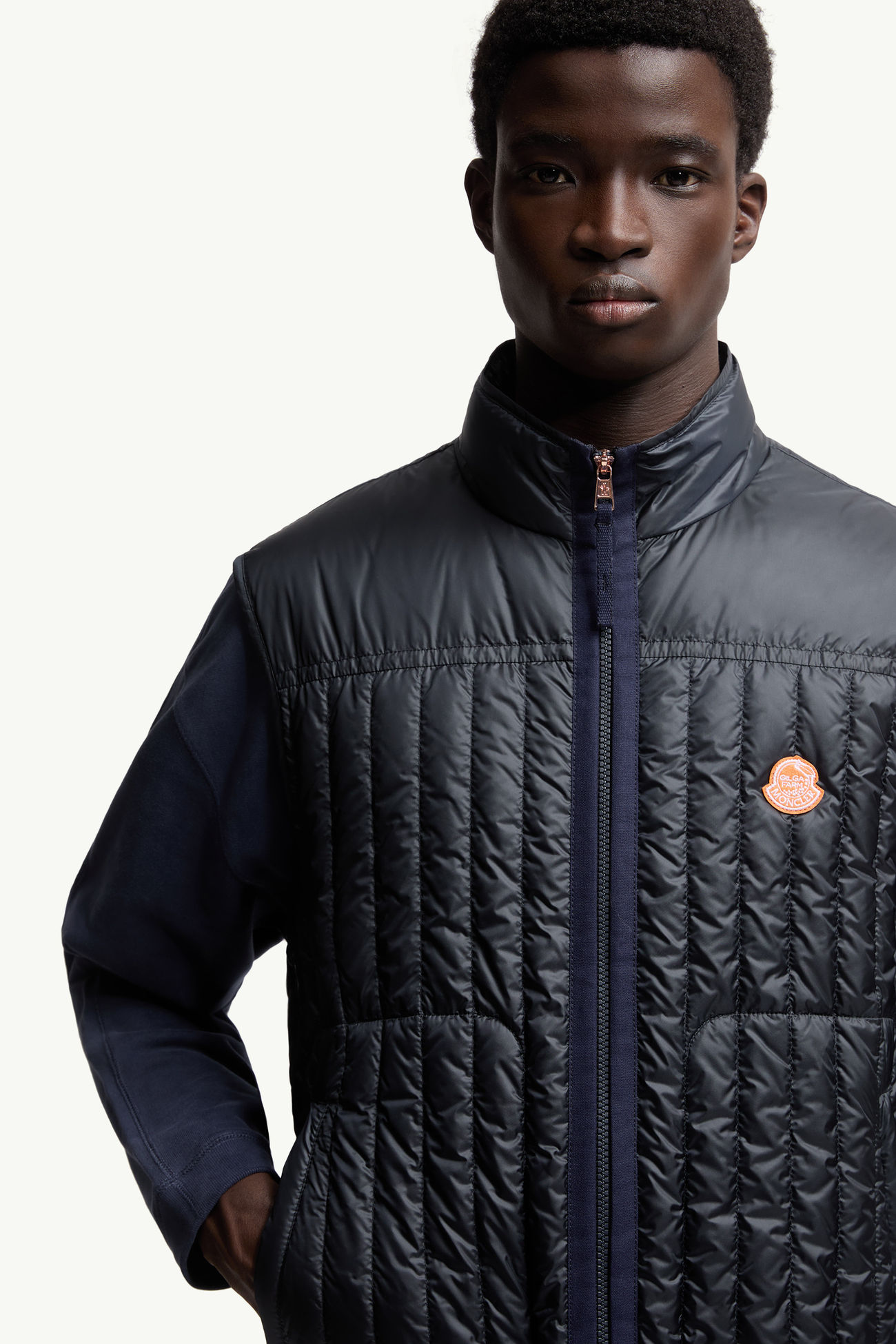 Moncler x Gilga Farm by Donald Glover Tangerine Daunenweste Herren Navyblau Moncler 5