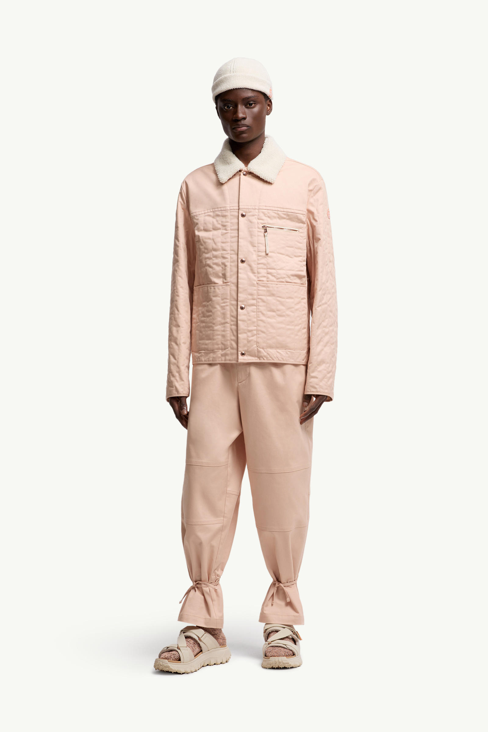 Moncler x Gilga Farm by Donald Glover Cotton Gabardine Trousers Men Peach Pink Moncler 0