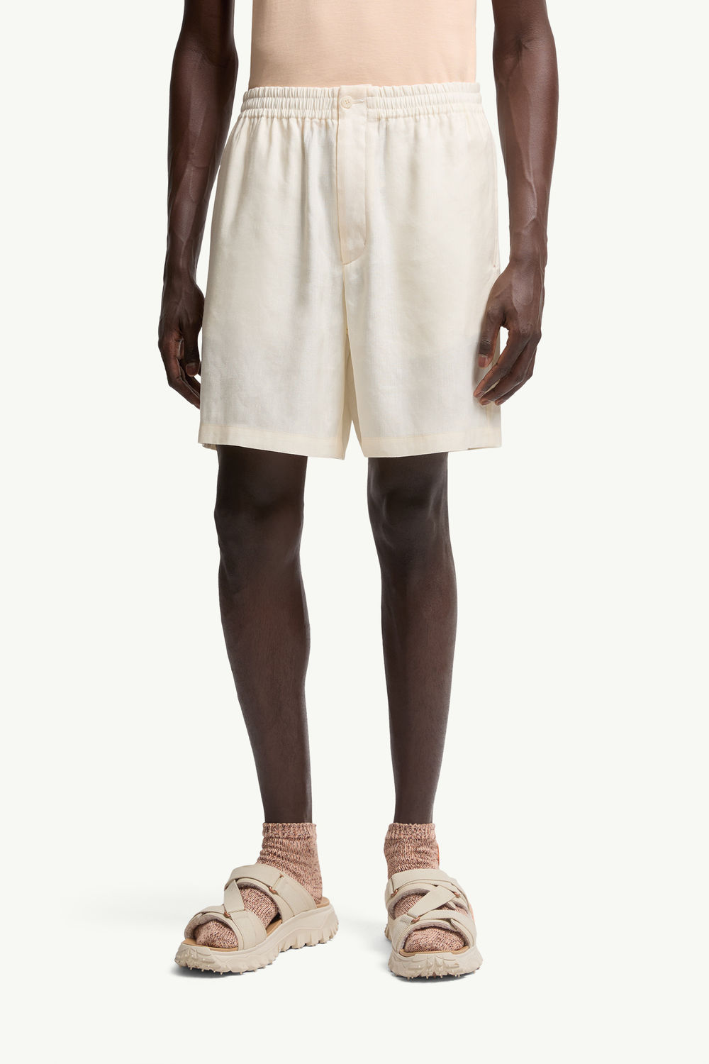 Moncler x Gilga Farm by Donald Glover Linen Blend Shorts Men White Moncler 3