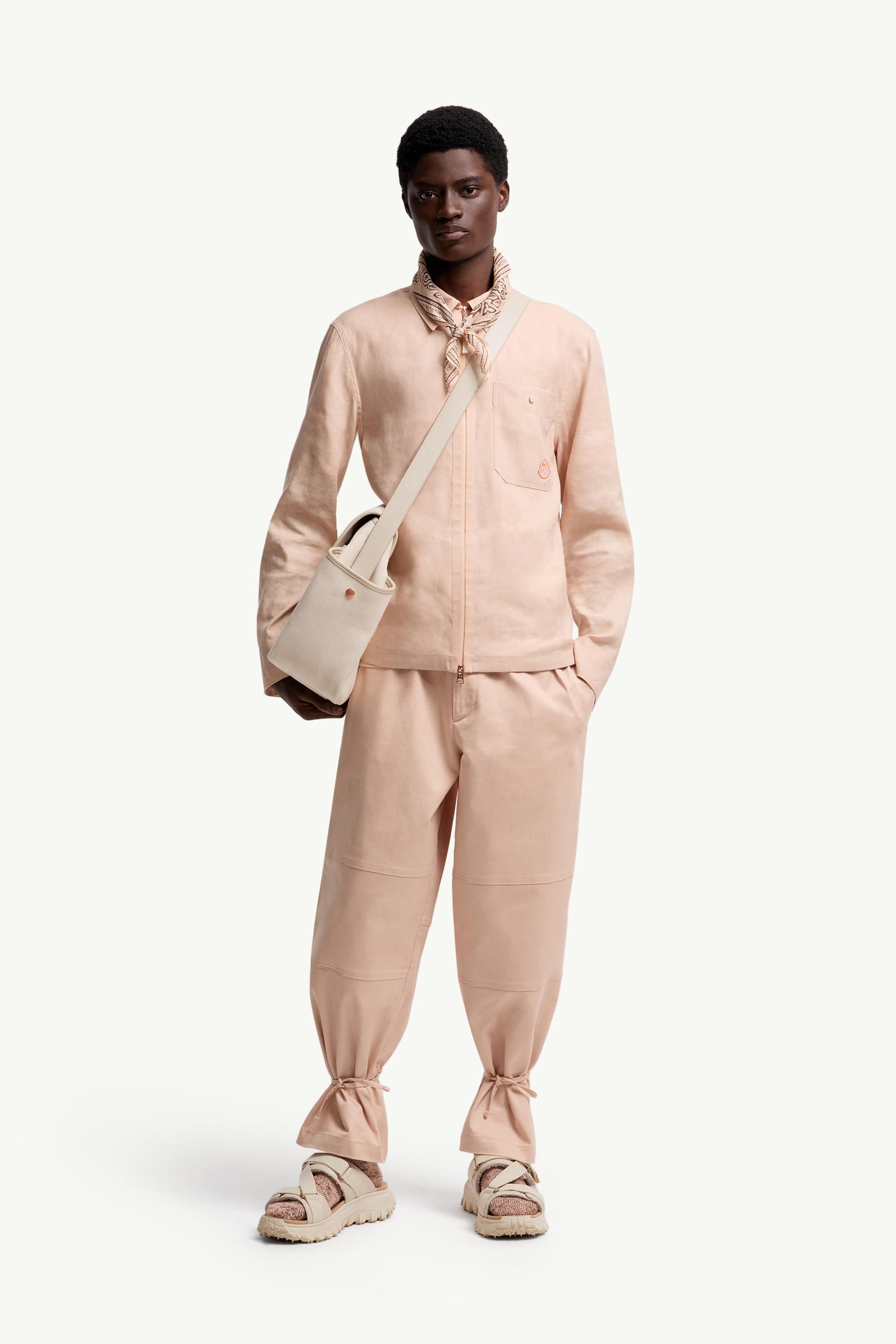 Moncler x Gilga Farm by Donald Glover Linen Blend Shirt Men Peach Pink Moncler 0