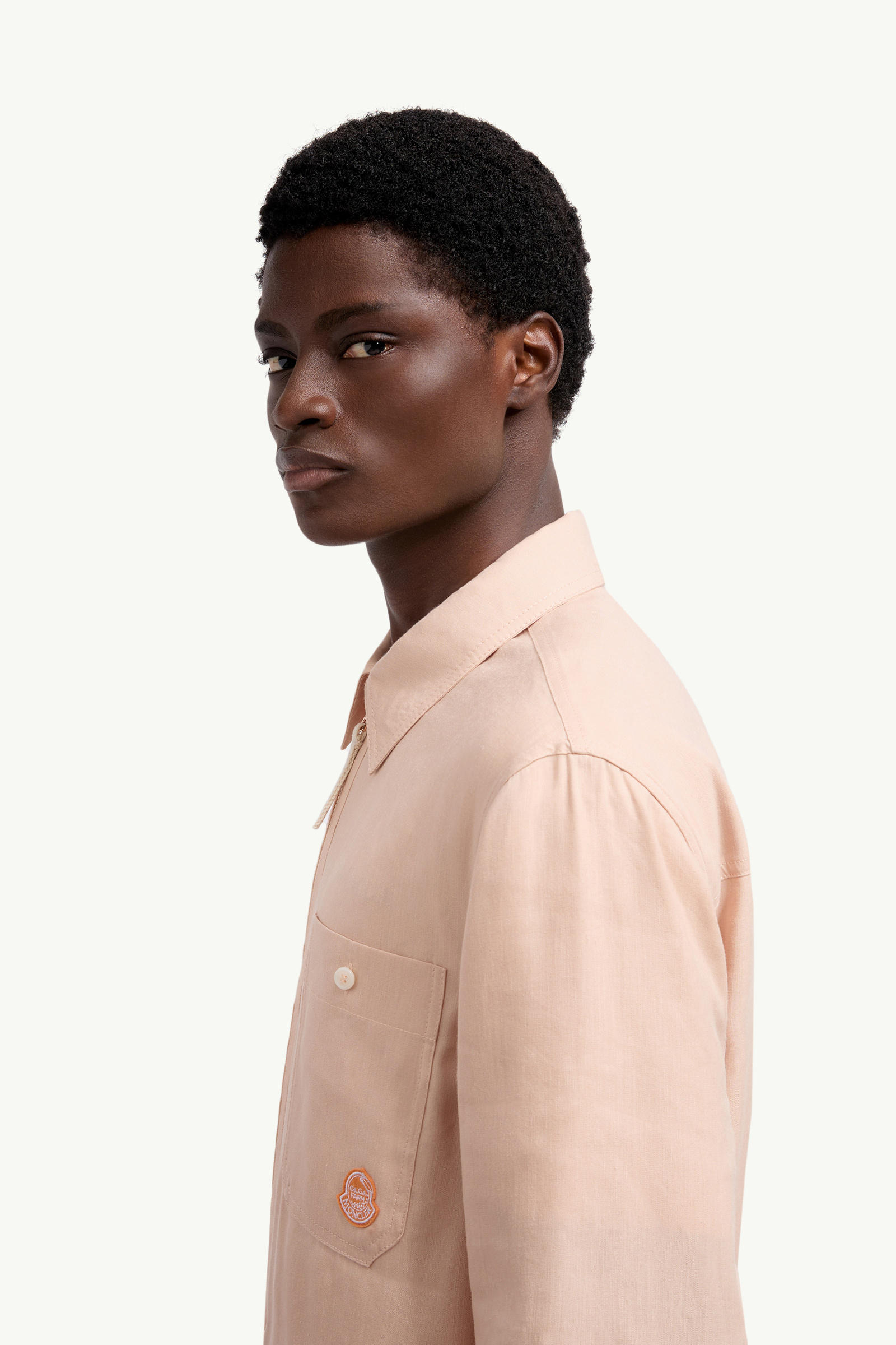 Moncler x Gilga Farm by Donald Glover Linen Blend Shirt Men Peach Pink Moncler 1