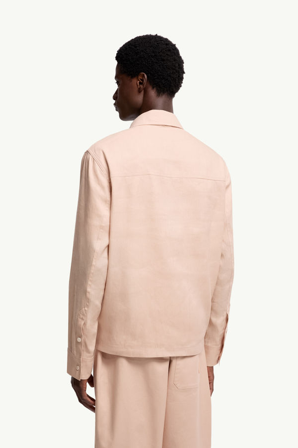 Camisa de mezcla de lino Moncler x Gilga Farm by Donald Glover Hombre Rosado durazno Moncler 4
