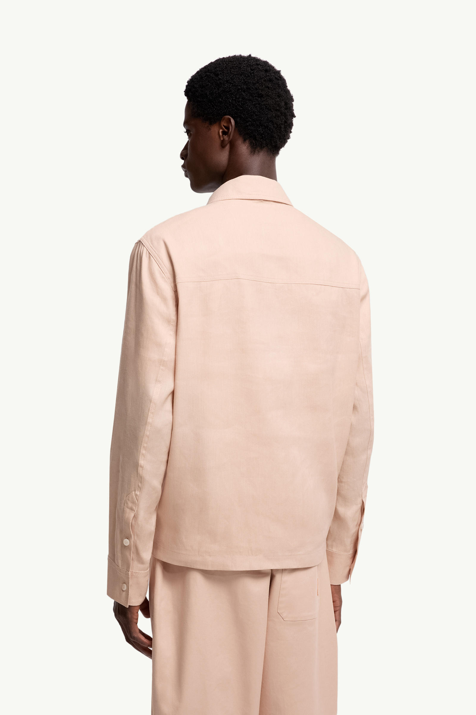 Moncler x Gilga Farm by Donald Glover Linen Blend Shirt Men Peach Pink Moncler 4