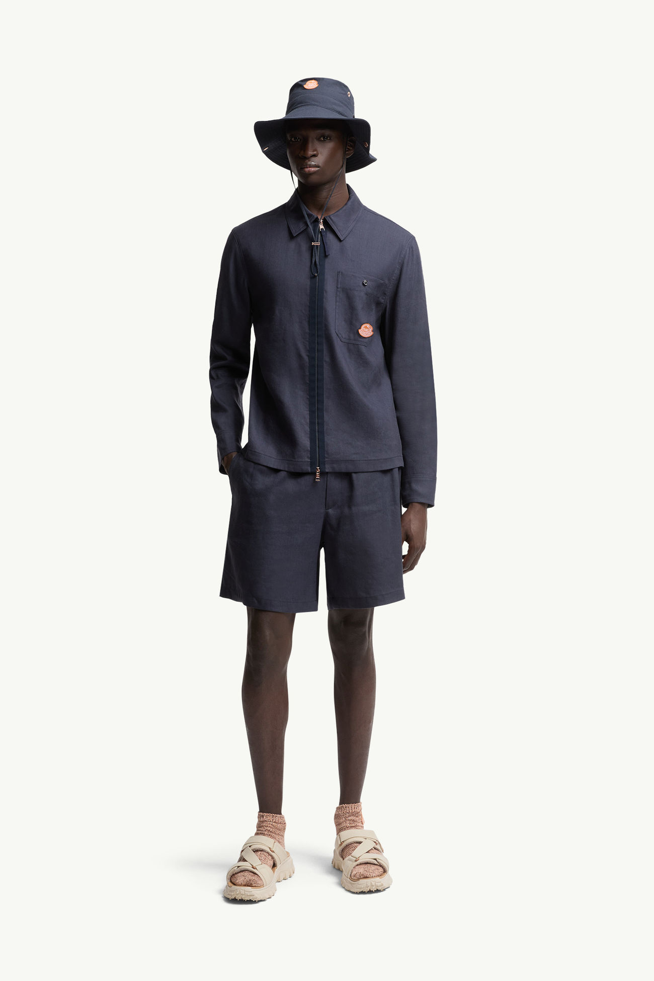 Moncler x Gilga Farm by Donald Glover男士亚麻混纺衬衫 男士 海军蓝色 Moncler 0