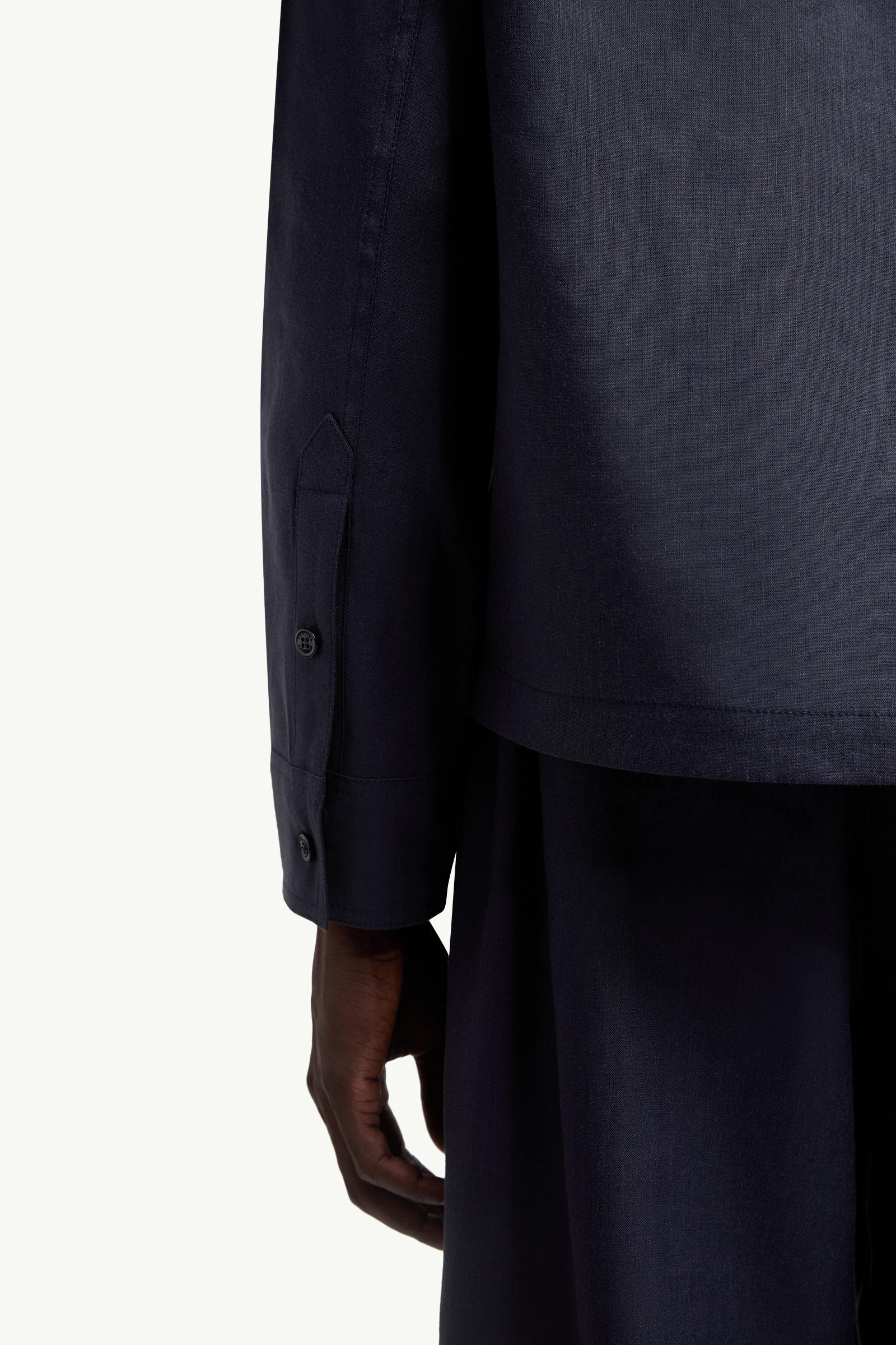 Navy Blue Moncler x Gilga Farm by Donald Glover Linen Blend Shirt