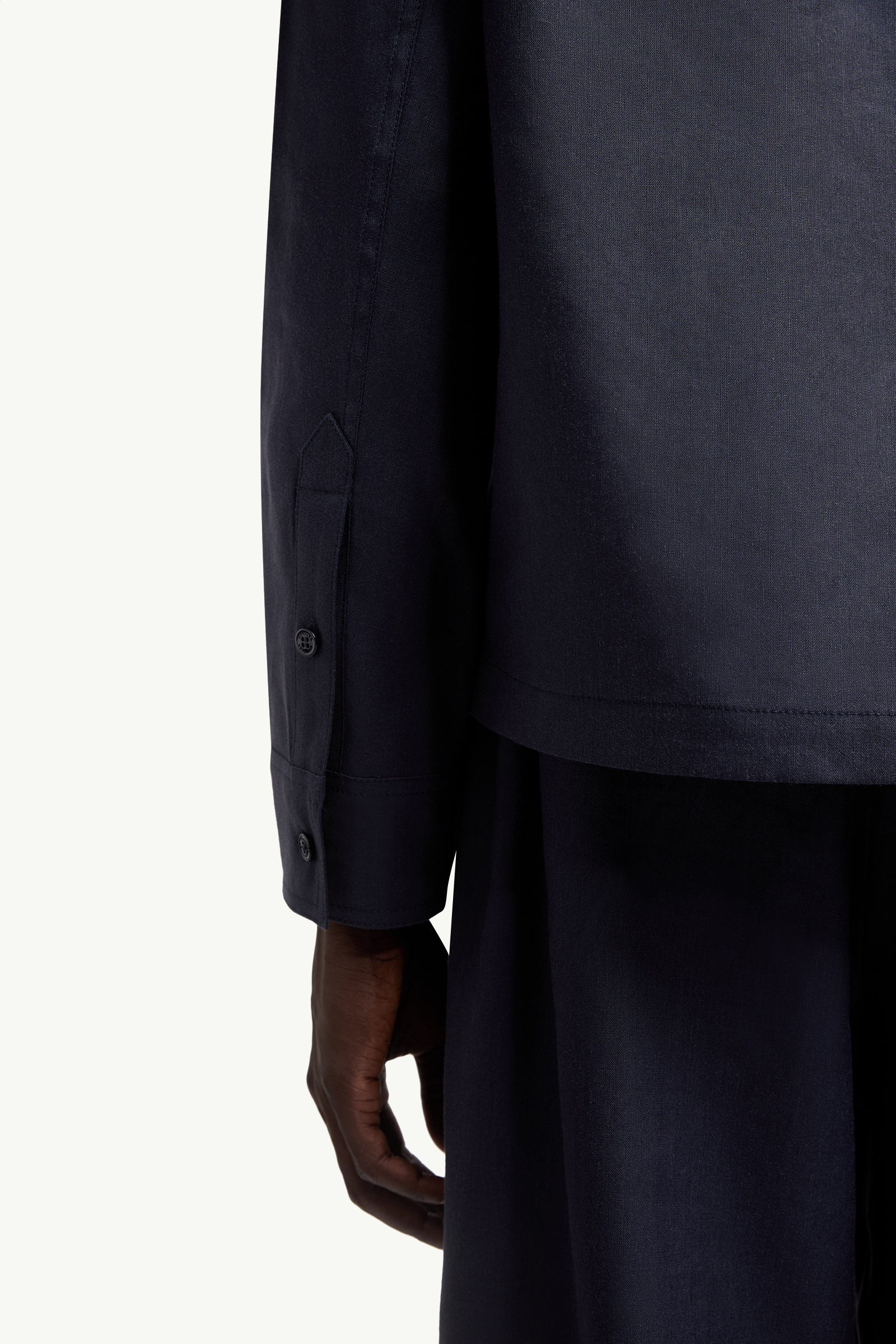 Moncler x Gilga Farm by Donald Glover Linen Blend Shirt Men Navy Blue Moncler 5