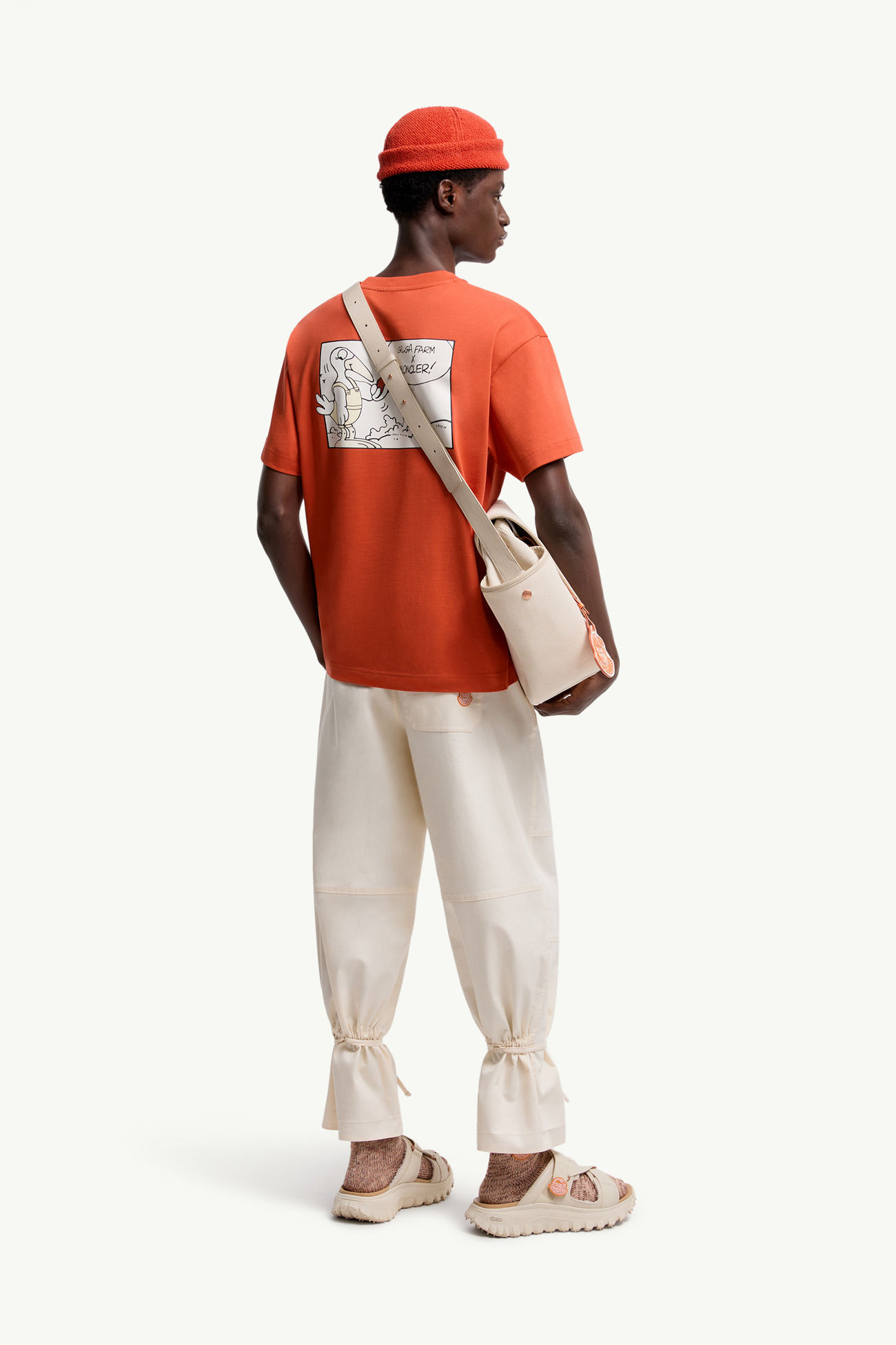 T-shirt en coton Moncler x Gilga Farm by Donald Glover Hommes Orange Moncler 0