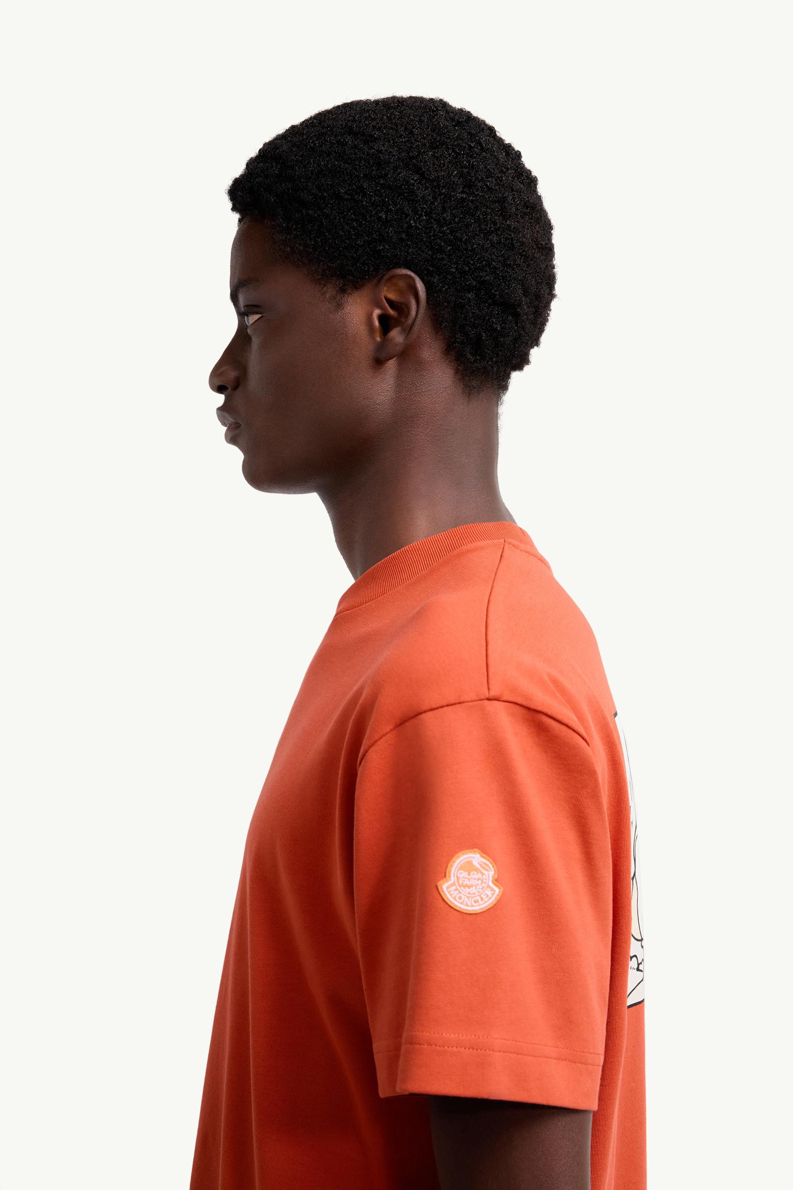 Moncler x Gilga Farm by Donald Glover Cotton T-Shirt Men Orange Moncler 1