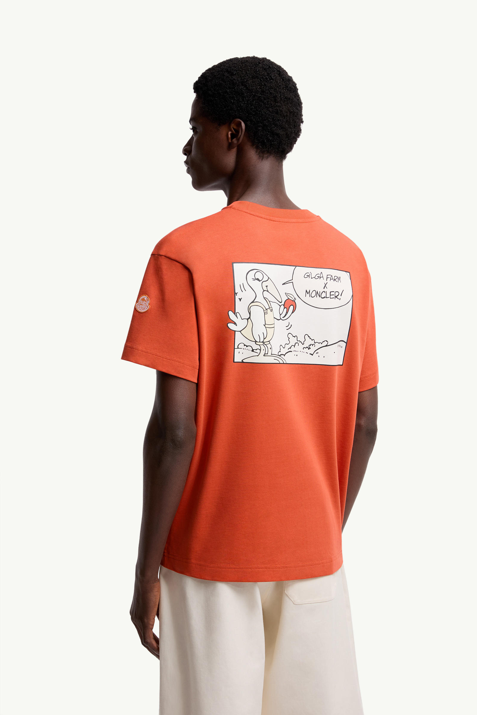 Moncler x Gilga Farm by Donald Glover Cotton T-Shirt Men Orange Moncler 4